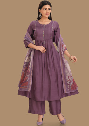 Lavender Silk Anarkali