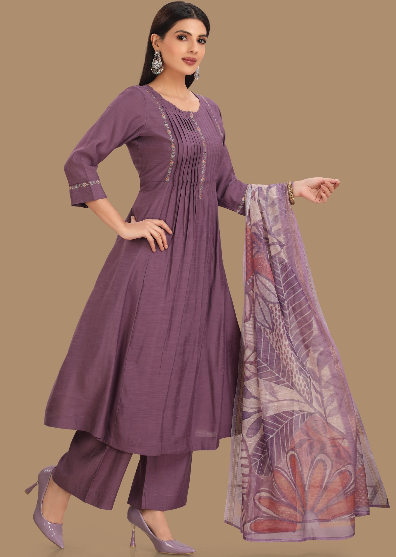 Lavender Silk Anarkali