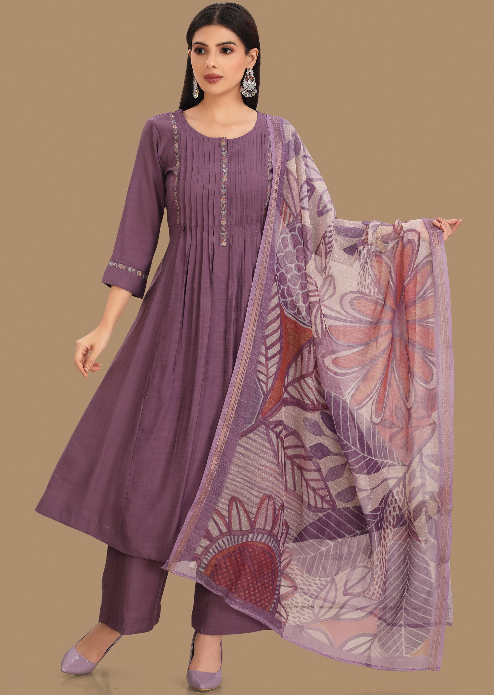 Lavender Silk Anarkali