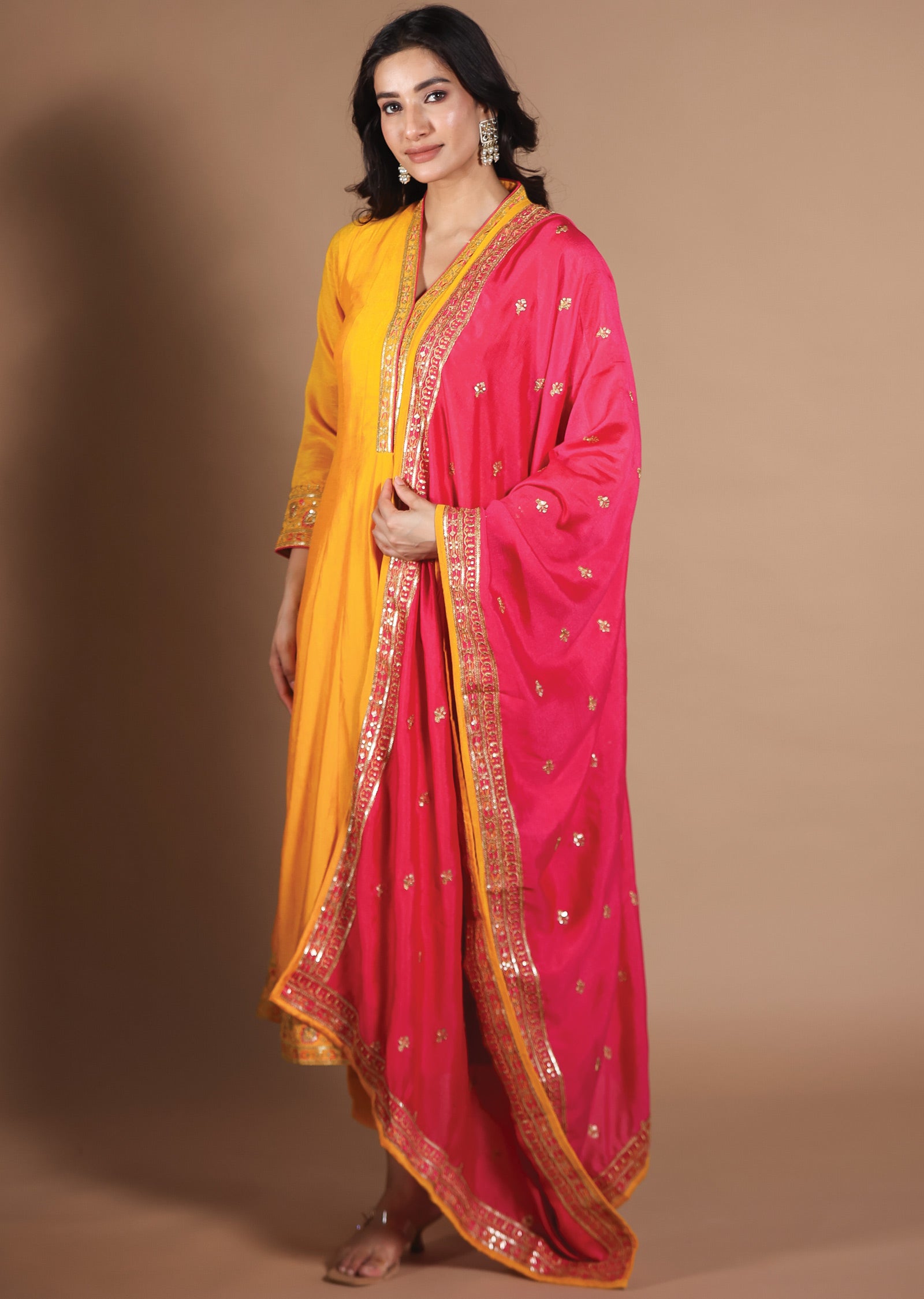 Yellow Silk Anarkali