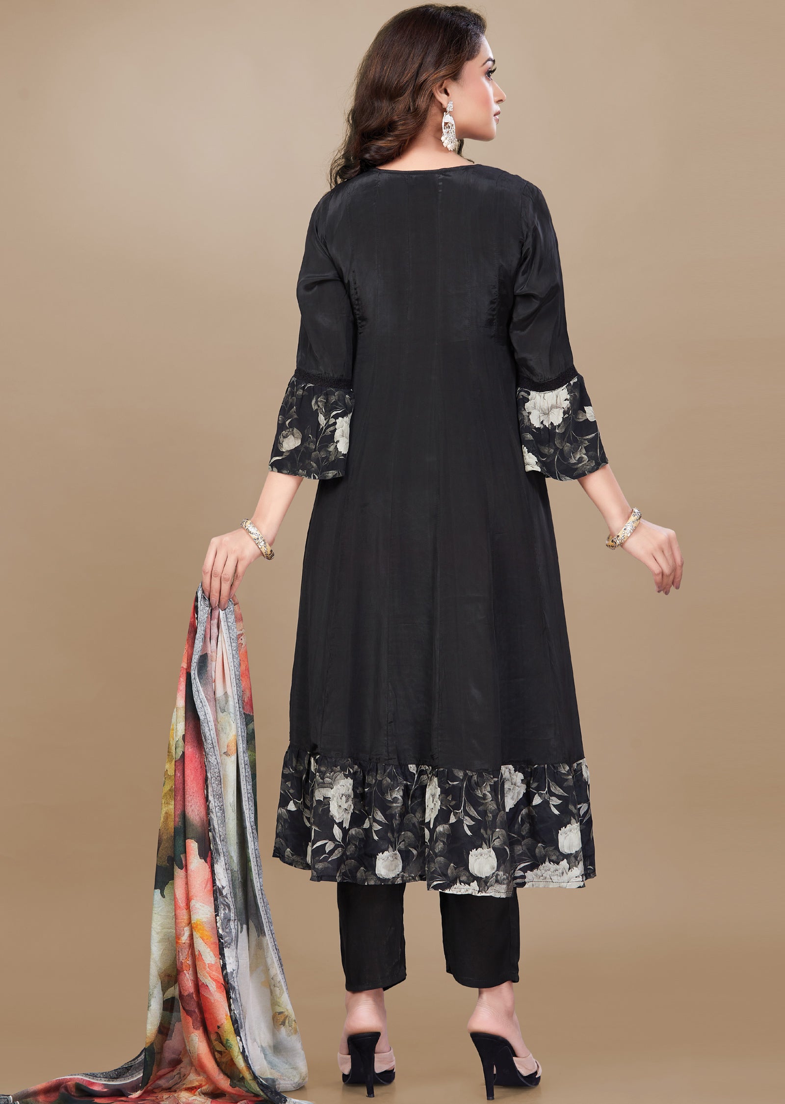 Black Crepe Anarkali