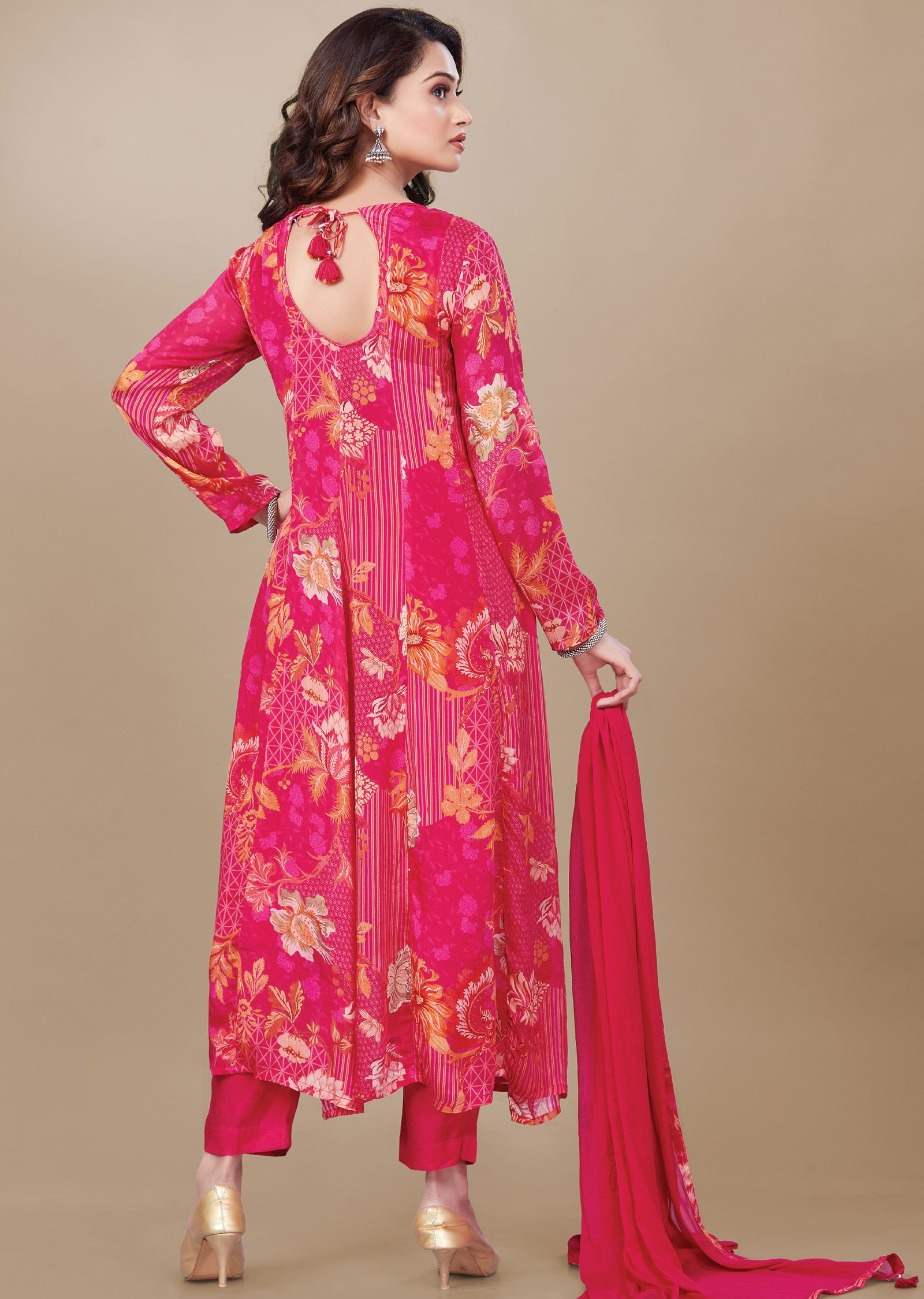 Rani Pink Crepe Anarkali