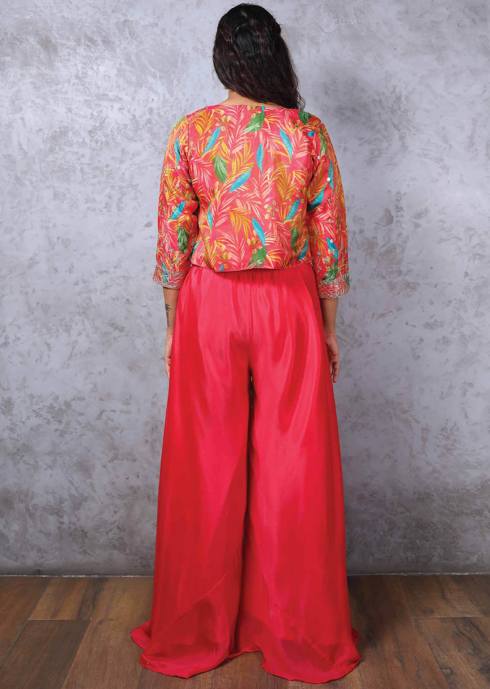 Pink Shimmer Fusion Indo-Western Outfit