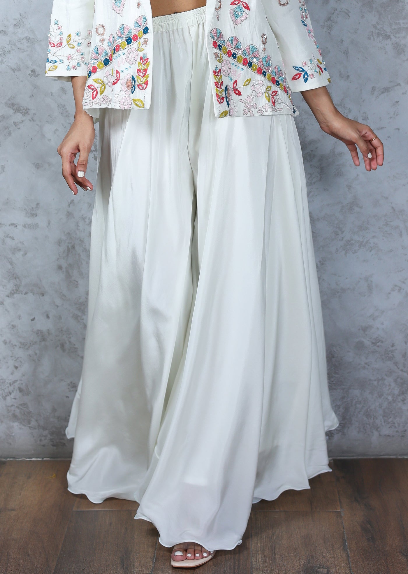 Natural Crepe Fabric for Indo-Western Gowns - Panama MF136-353 main image 1