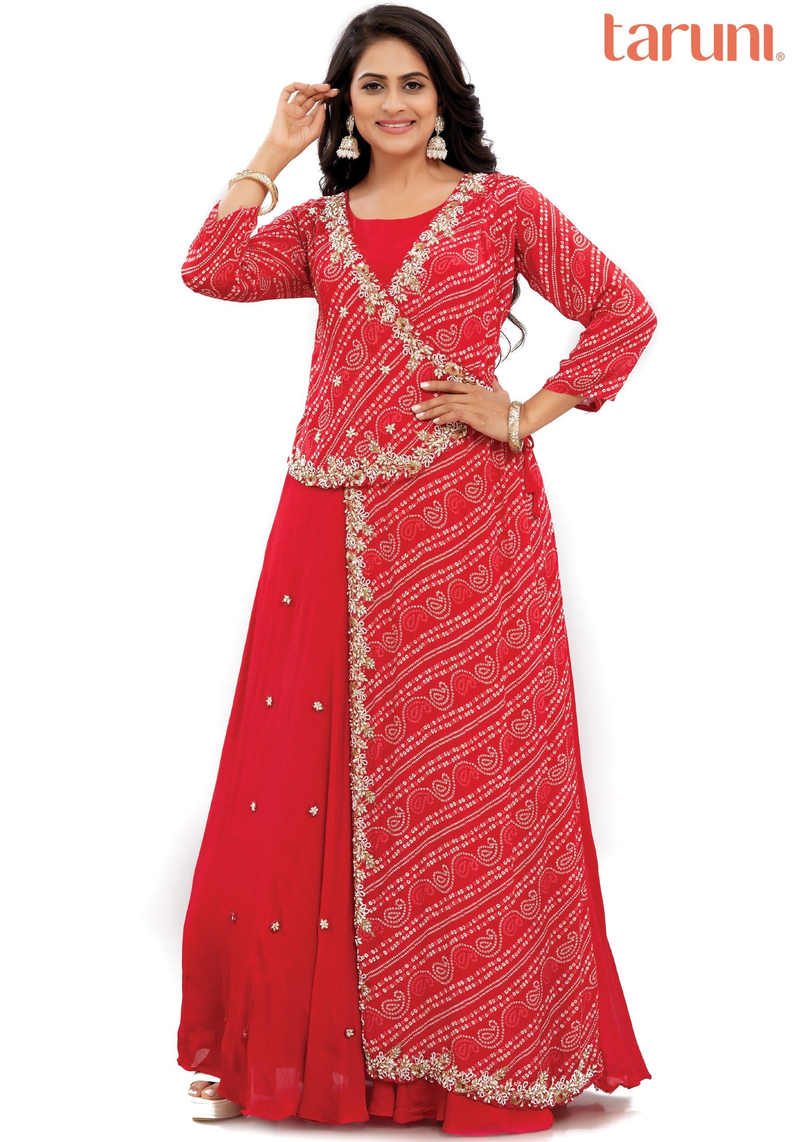 Red Chinnon Gown