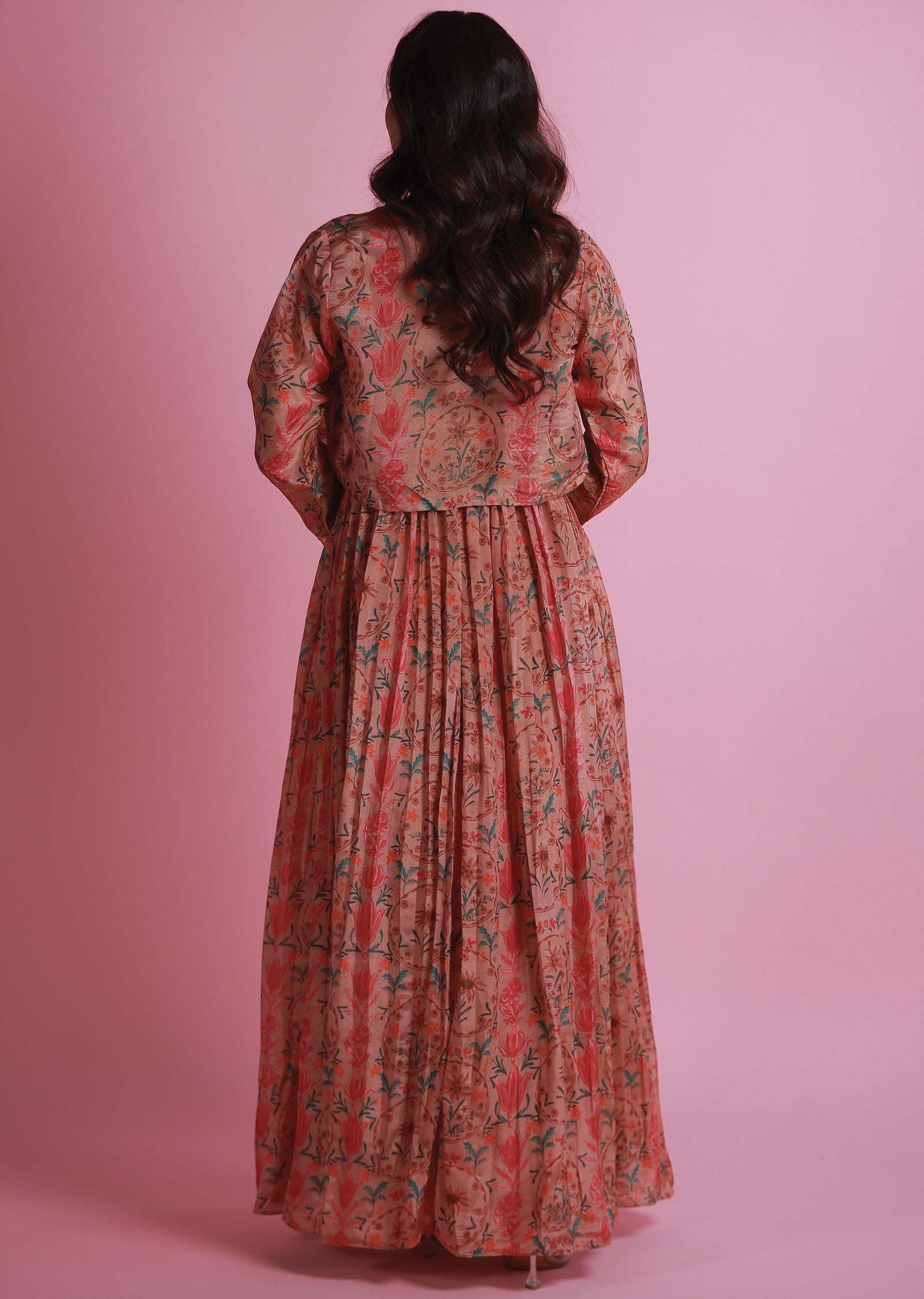 Rust Tissue Silk Gown 