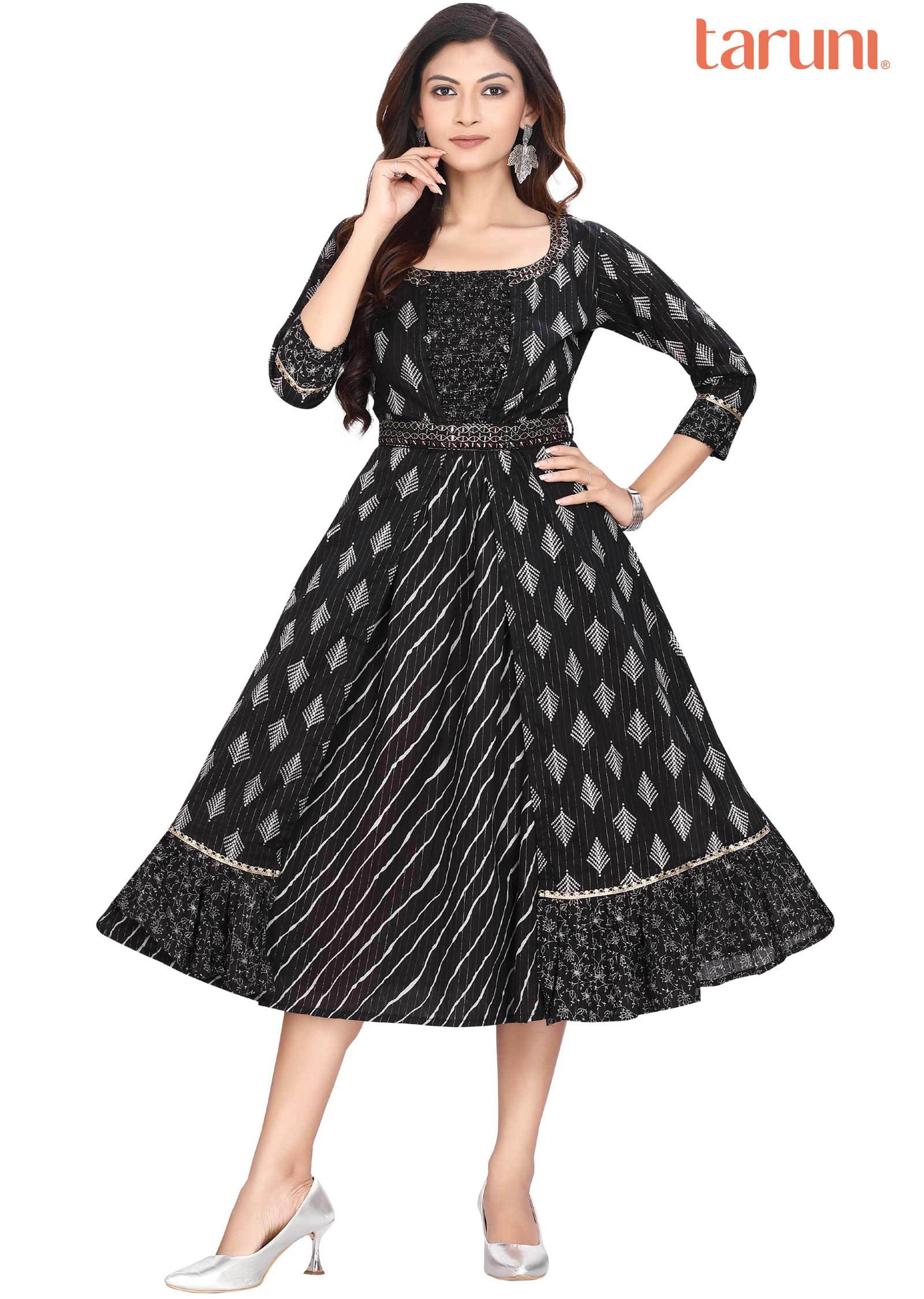 Black Cotton Kurti Frock Style