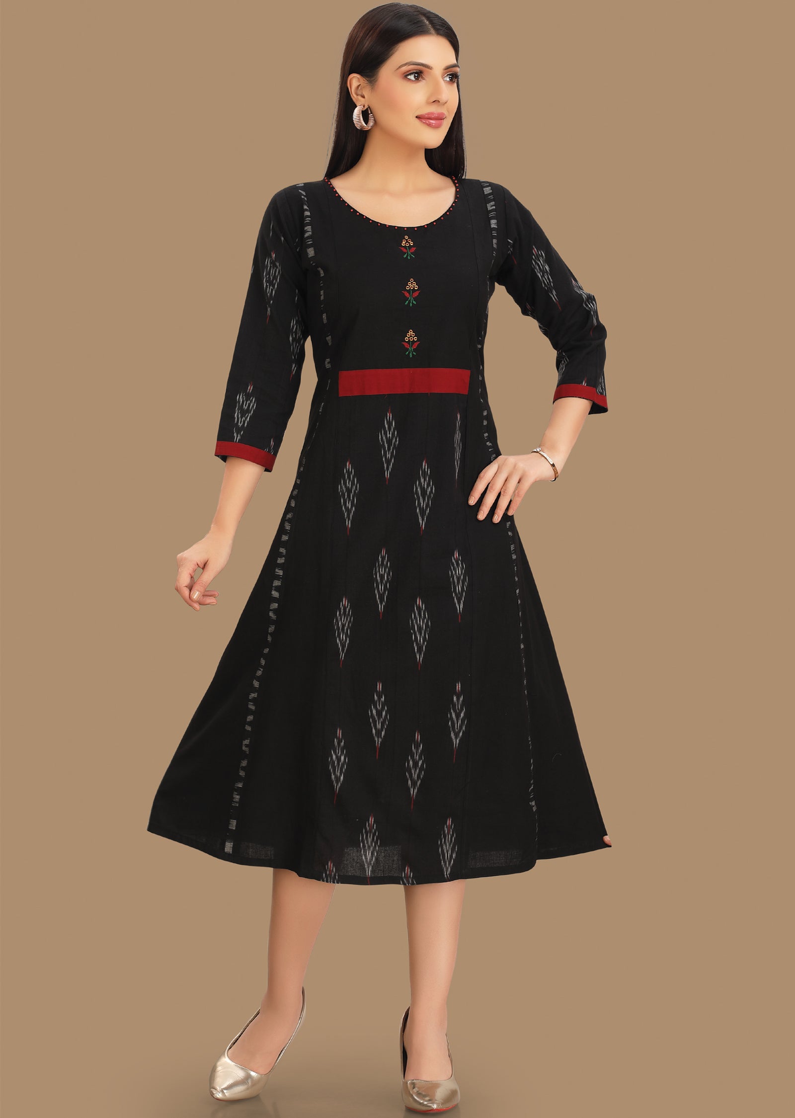 Black Cotton Kurti Frock Style