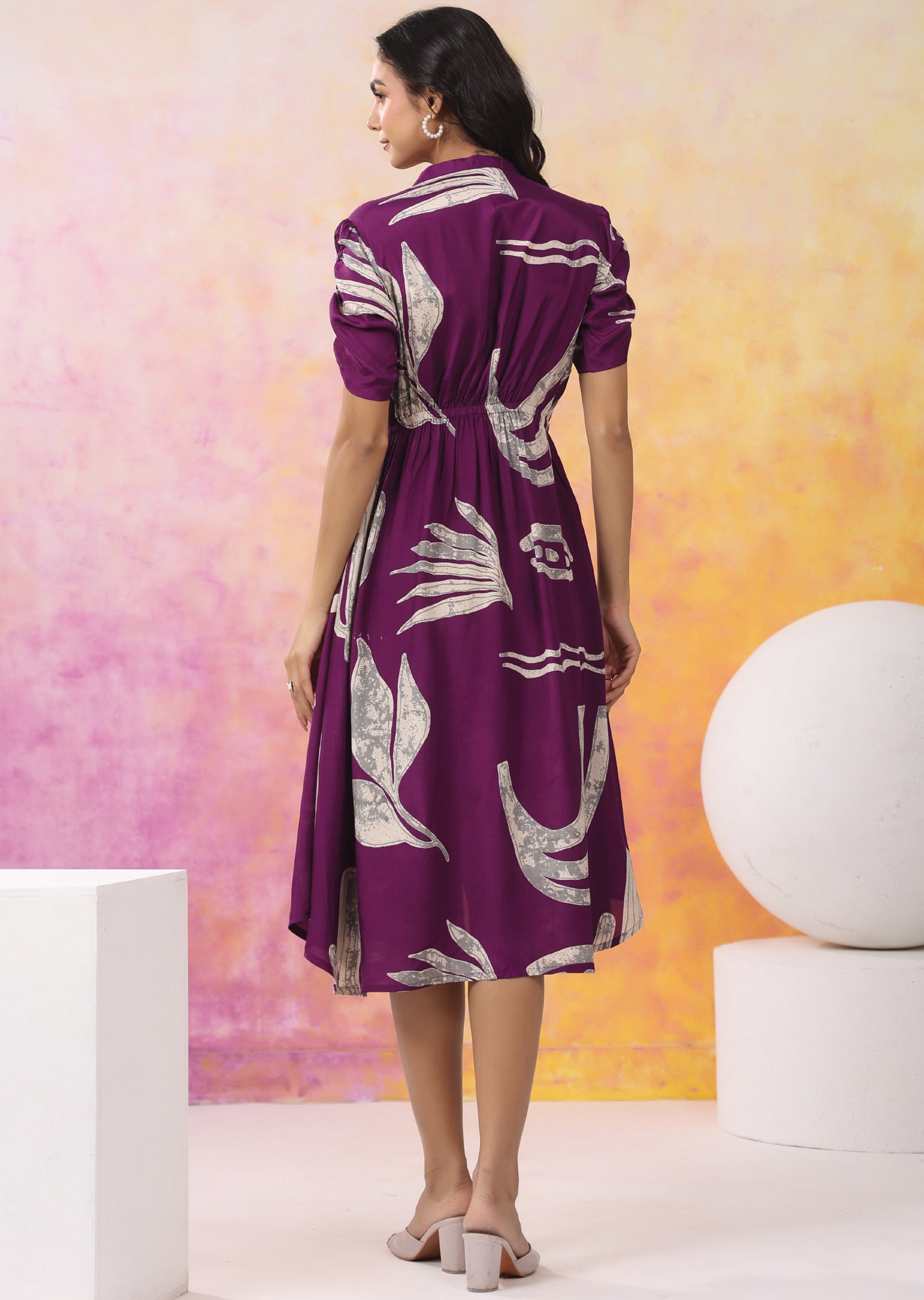 Magenta Muslin Kurti Frock Style