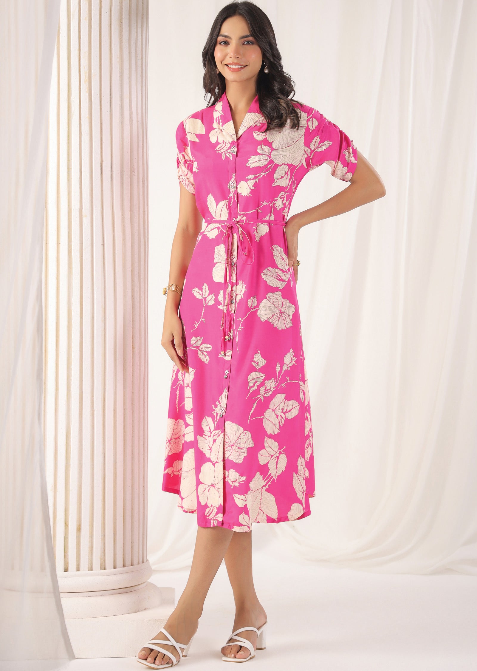 Pink Muslin Kurti Frock Style