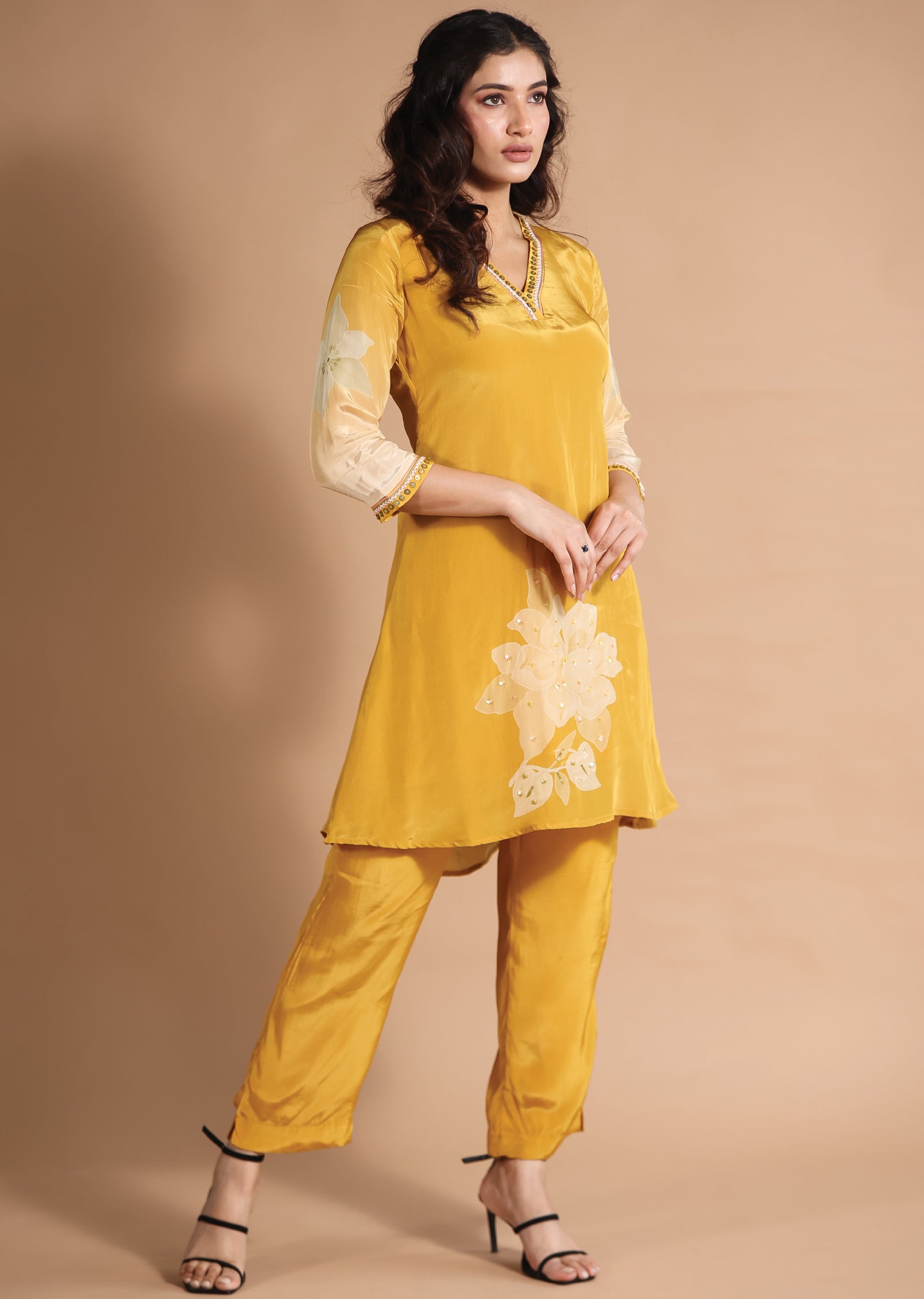 Mustard Crepe Co-Ord Set