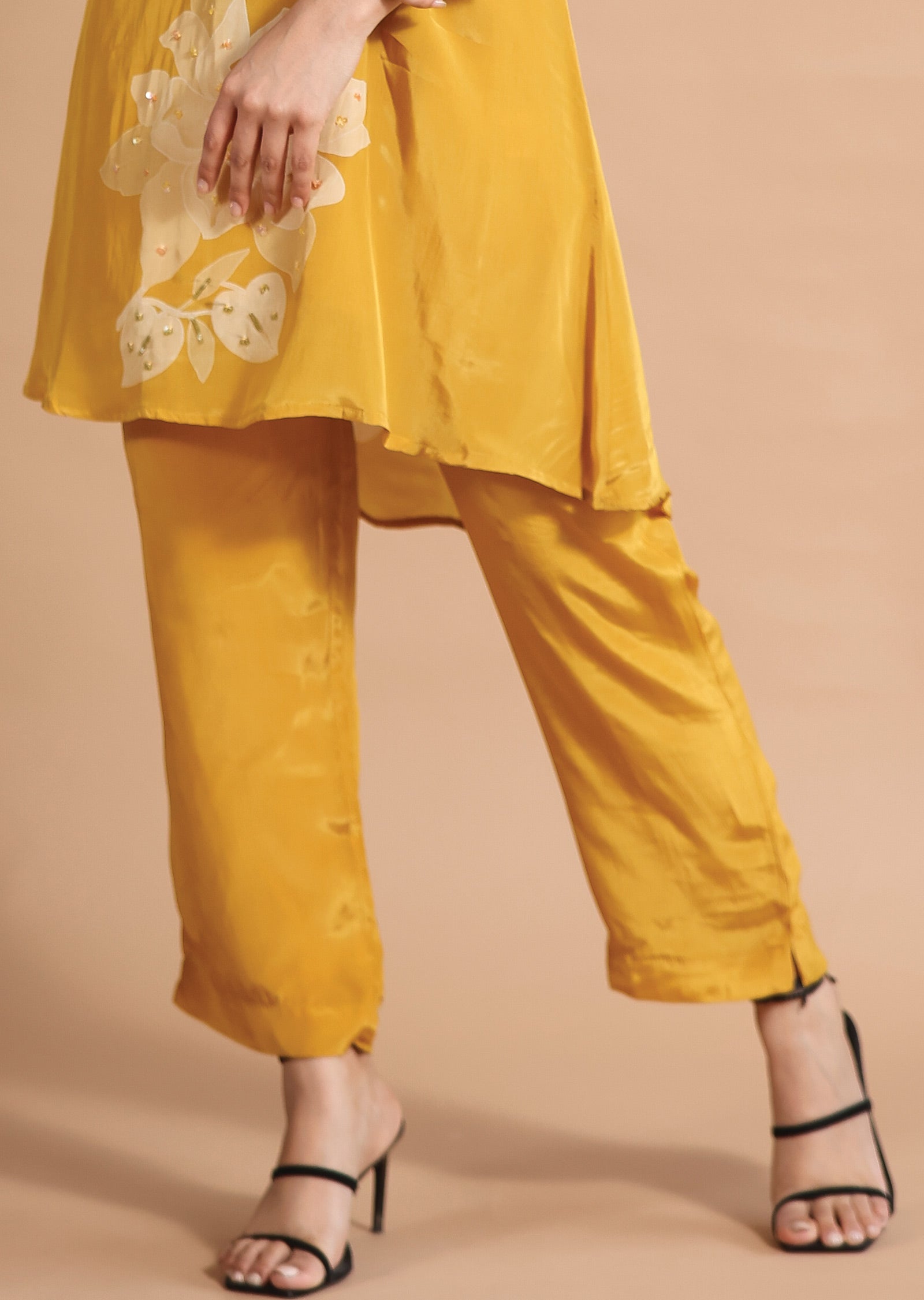 Mustard Crepe Co-Ord Set