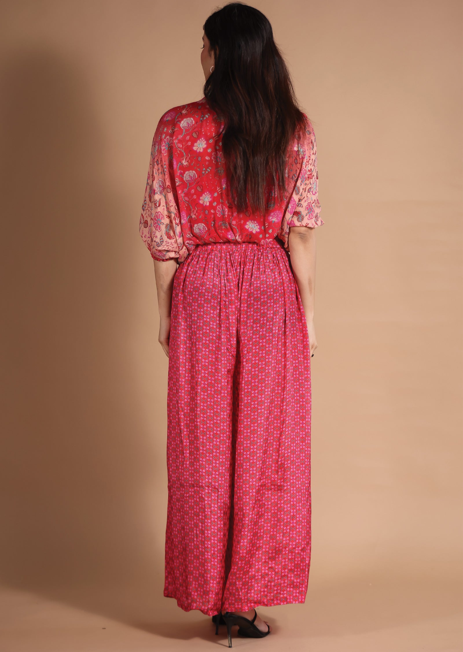 Rani Pink Chinnon/Muslin Co-Ord Set