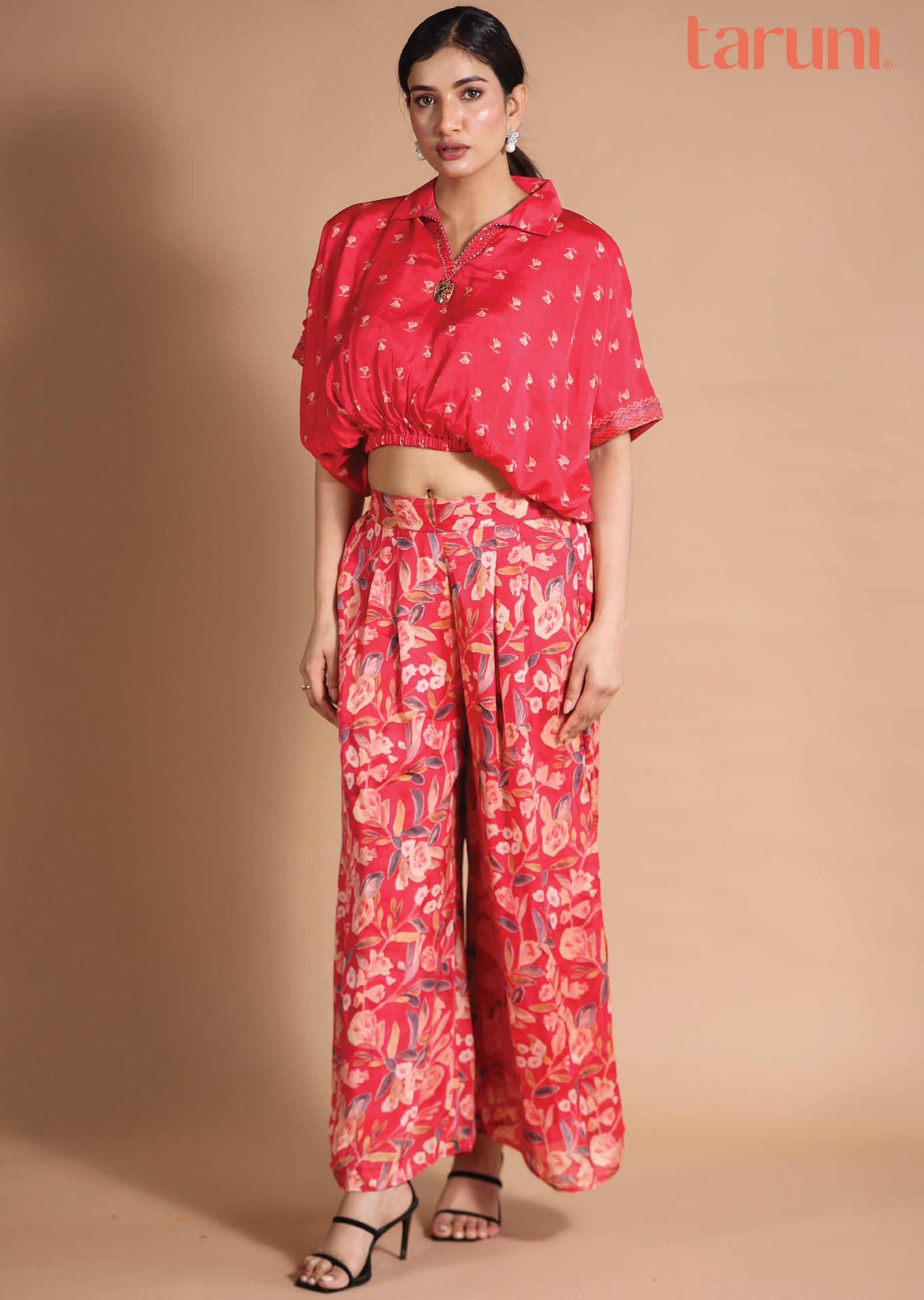 Red Chinnon Co-Ord Set