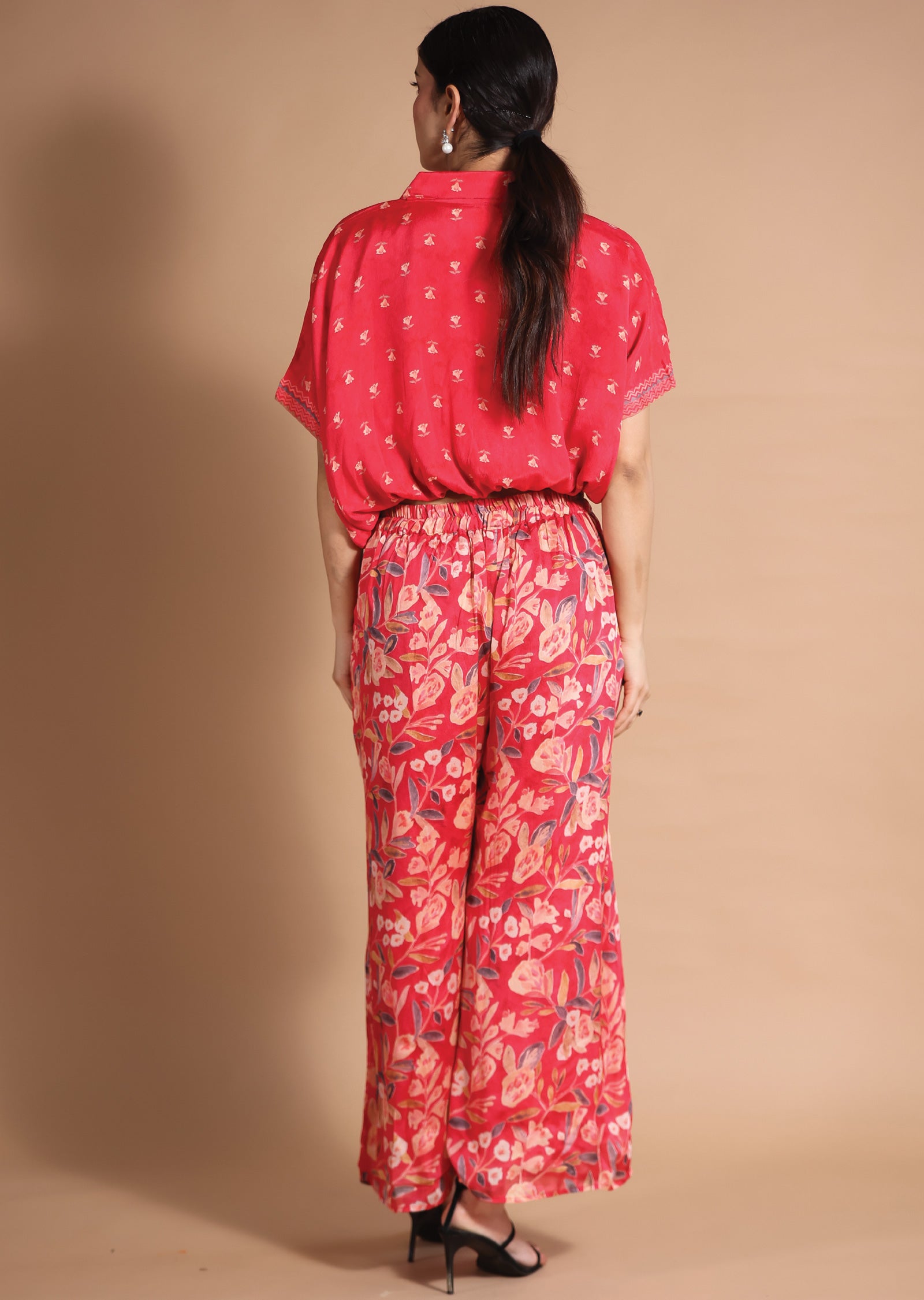 Red Chinnon Co-Ord Set