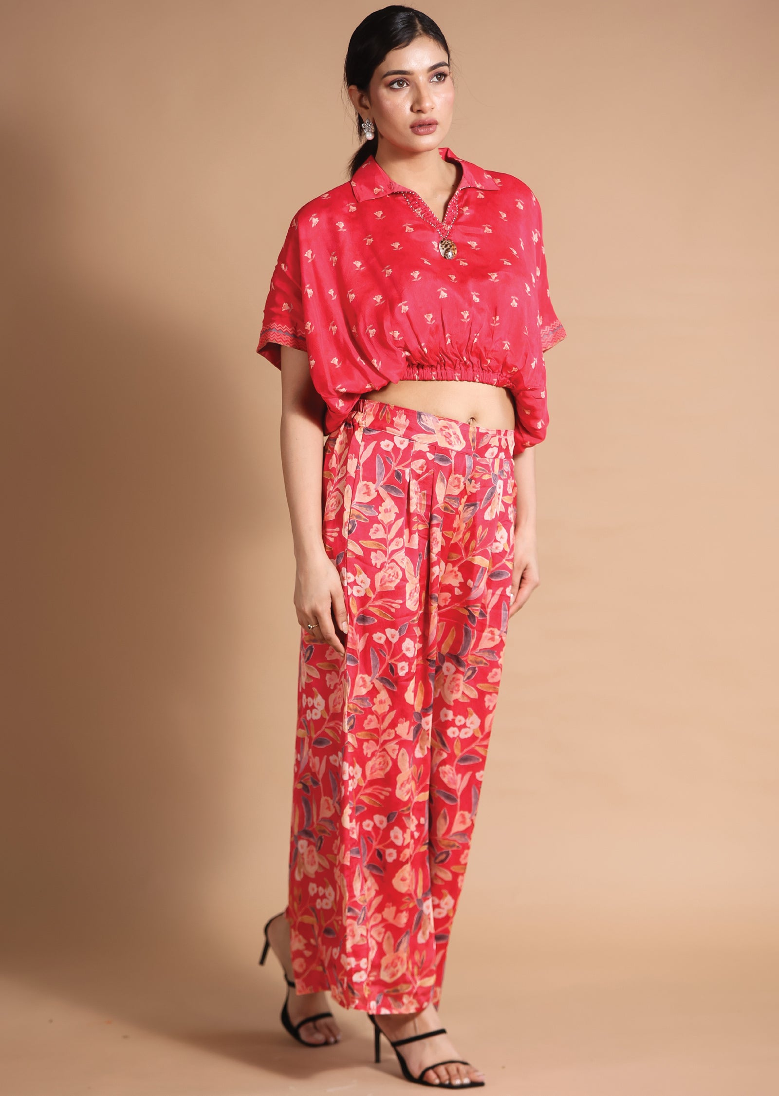 Red Chinnon Co-Ord Set