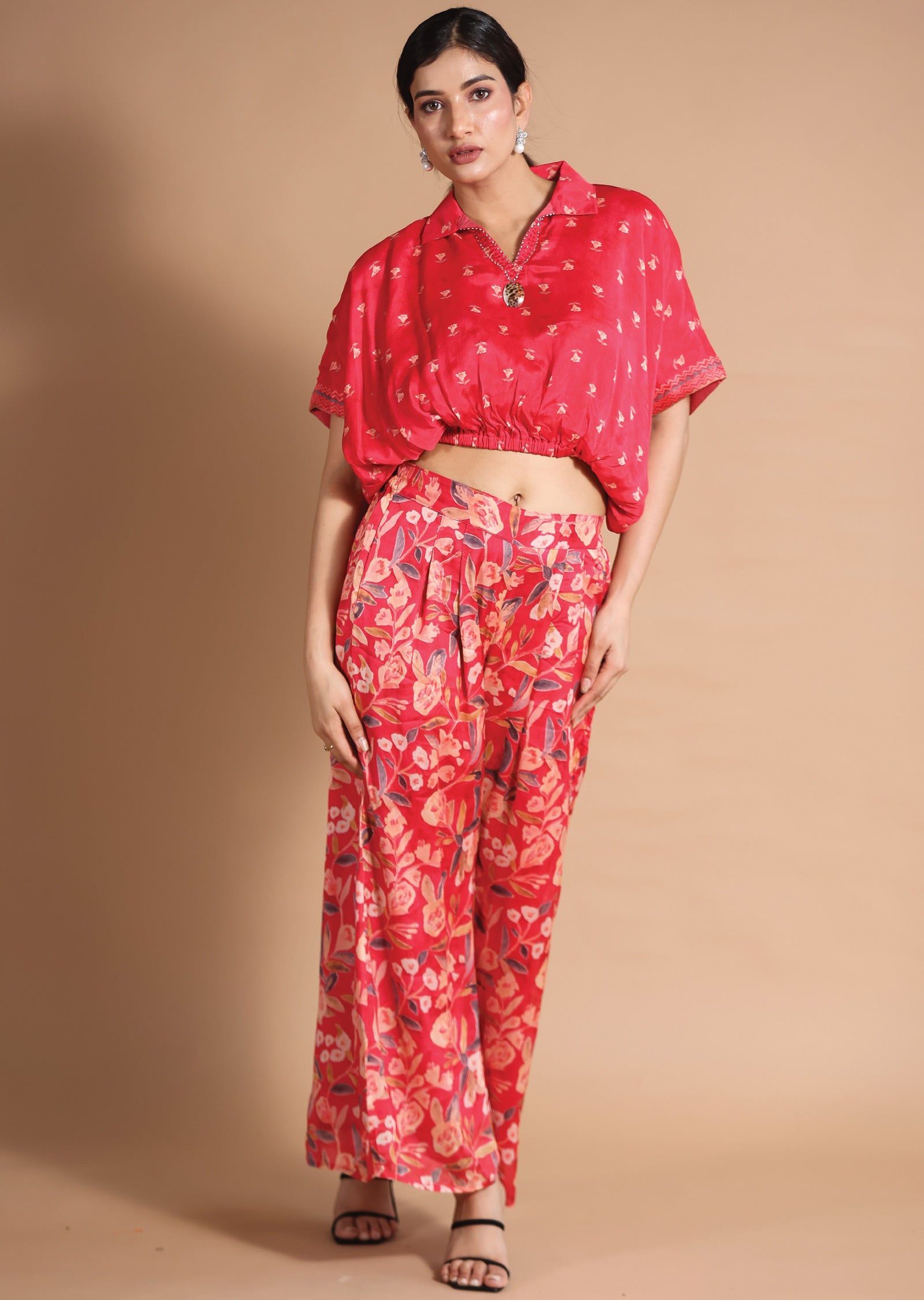 Red Chinnon Co-Ord Set