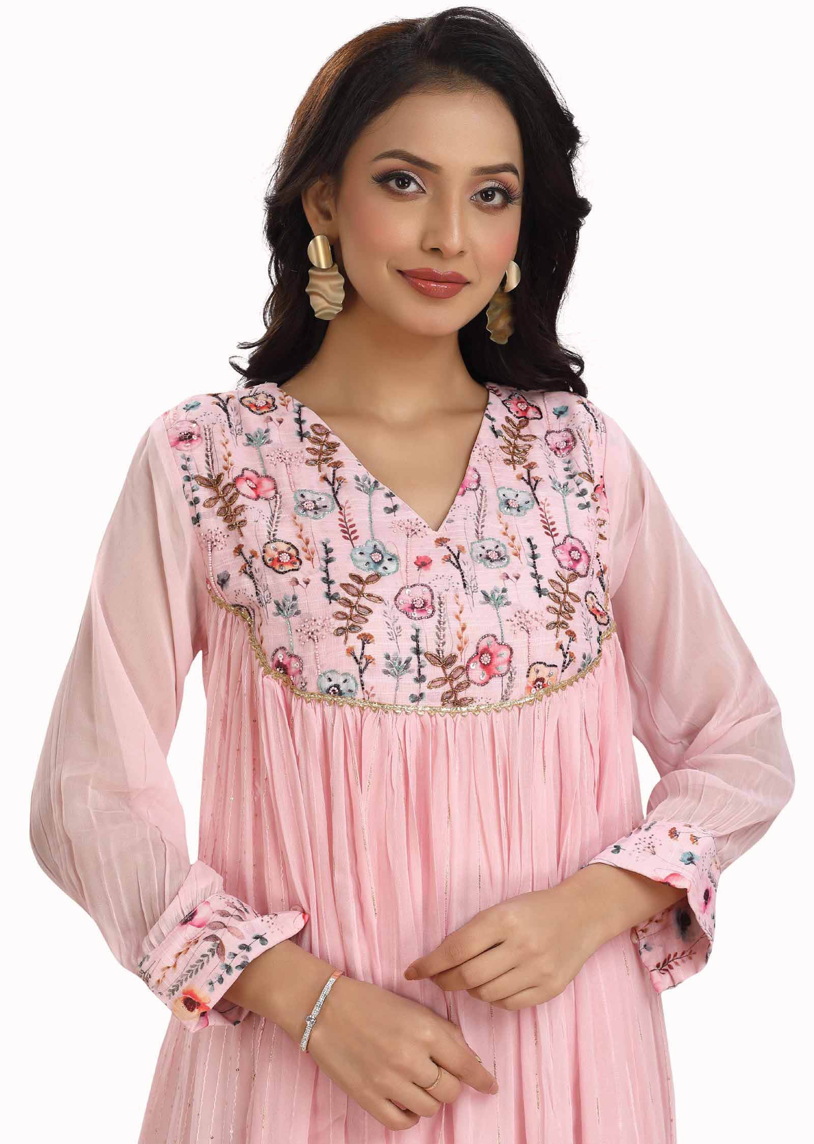 Pink Georgette Kurti Sets