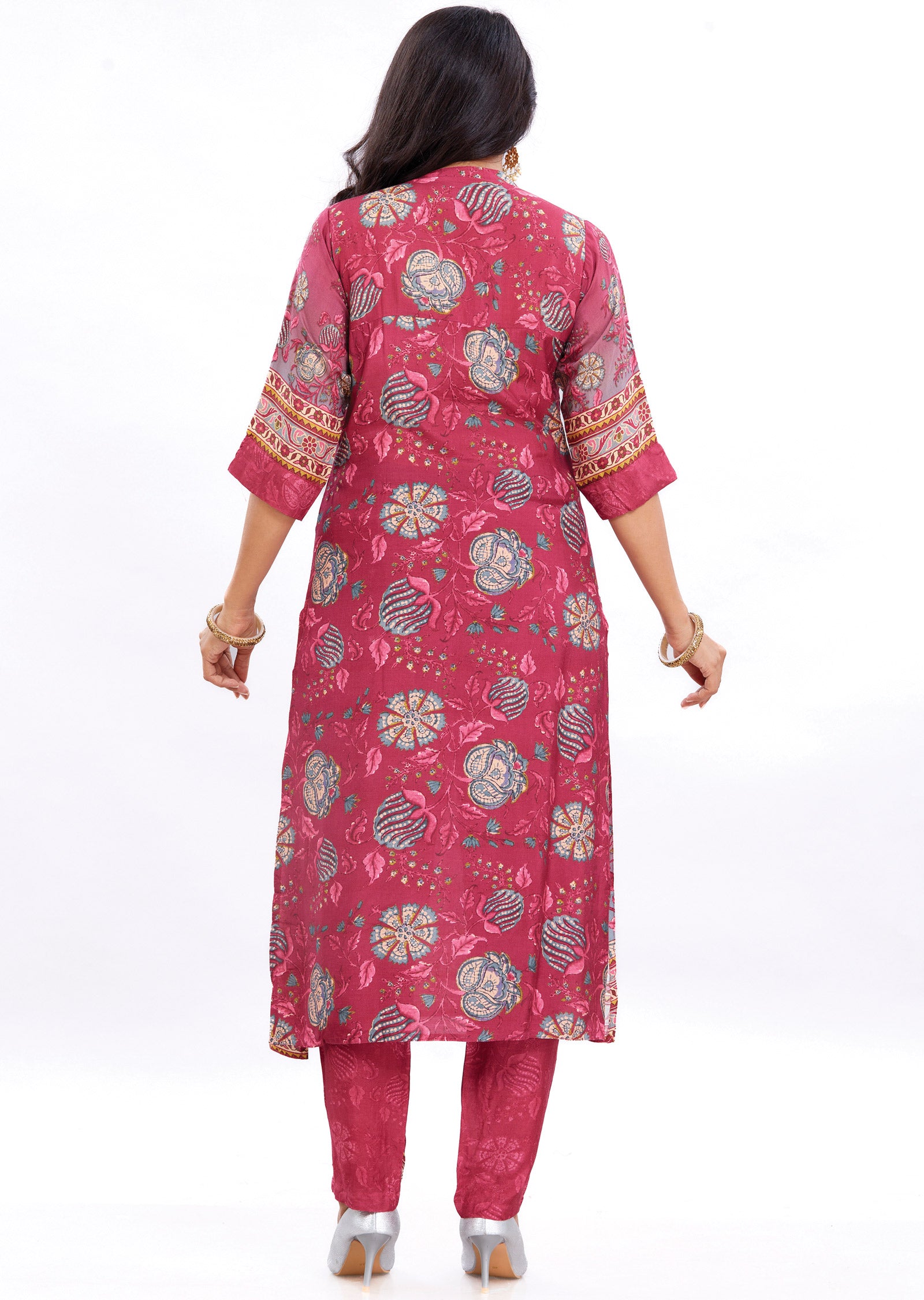 Magenta Muslin Kurti Sets