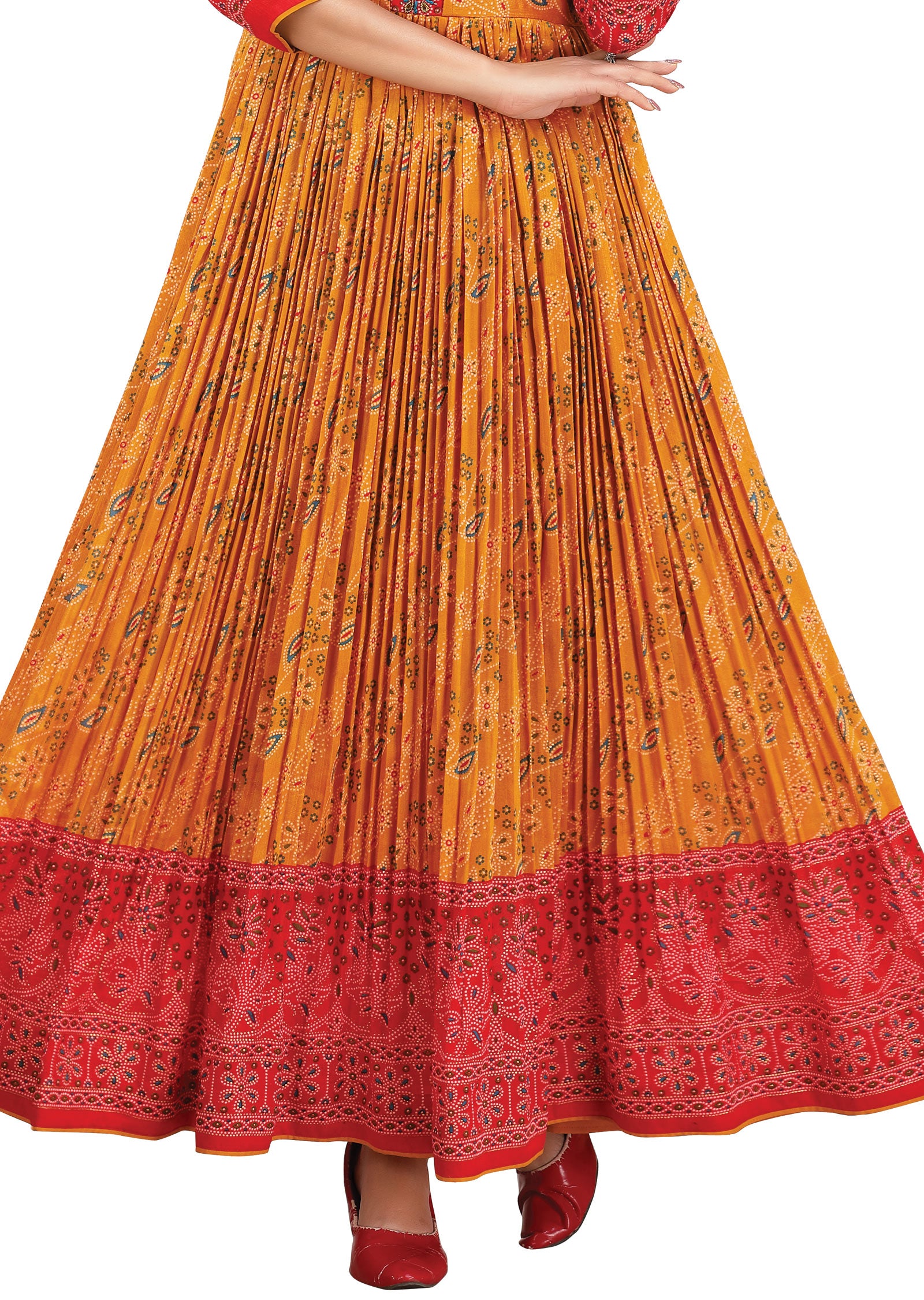 Mustard Silk Kurtis Full Length