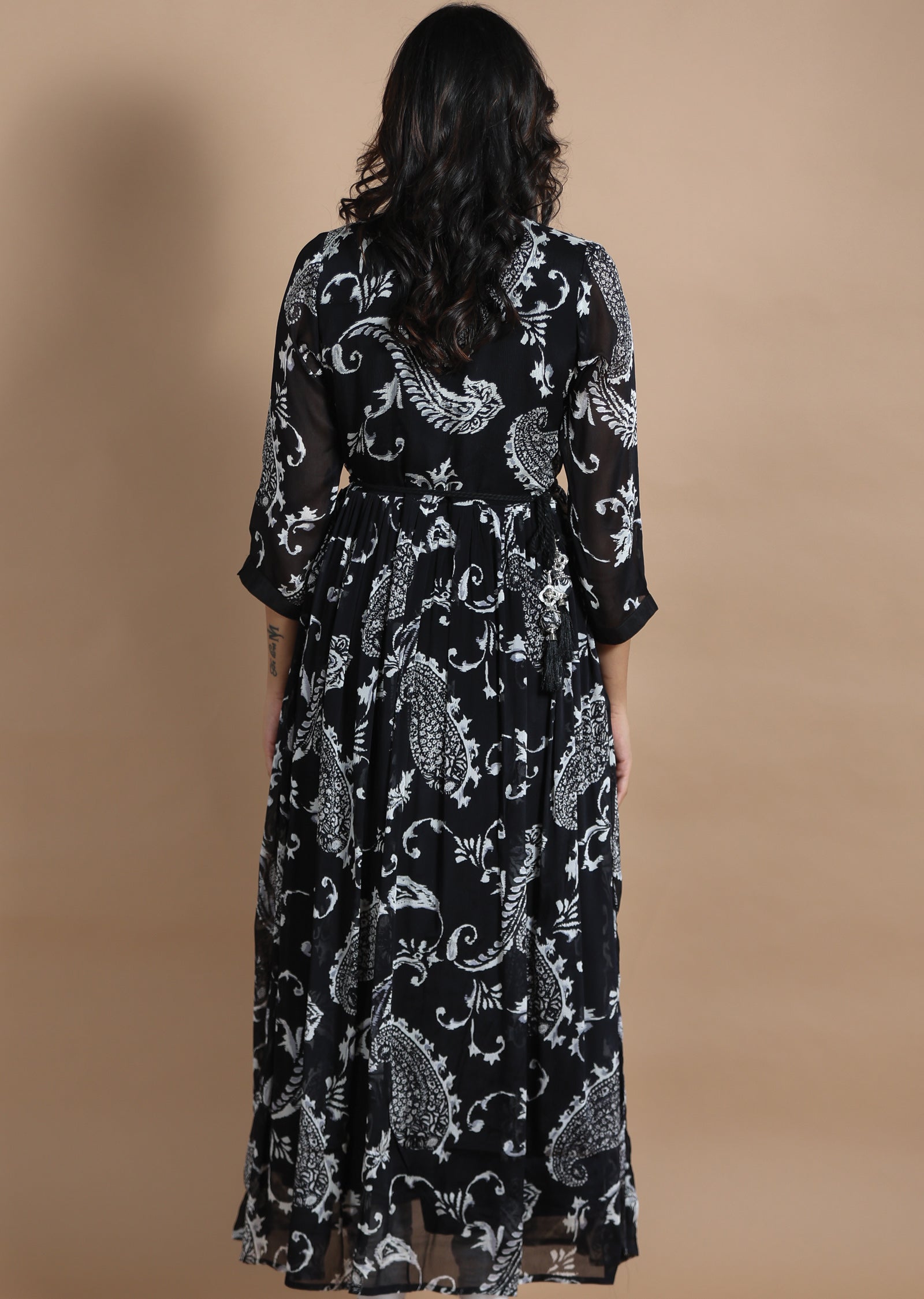 Black Chinnon Kurti Full Length