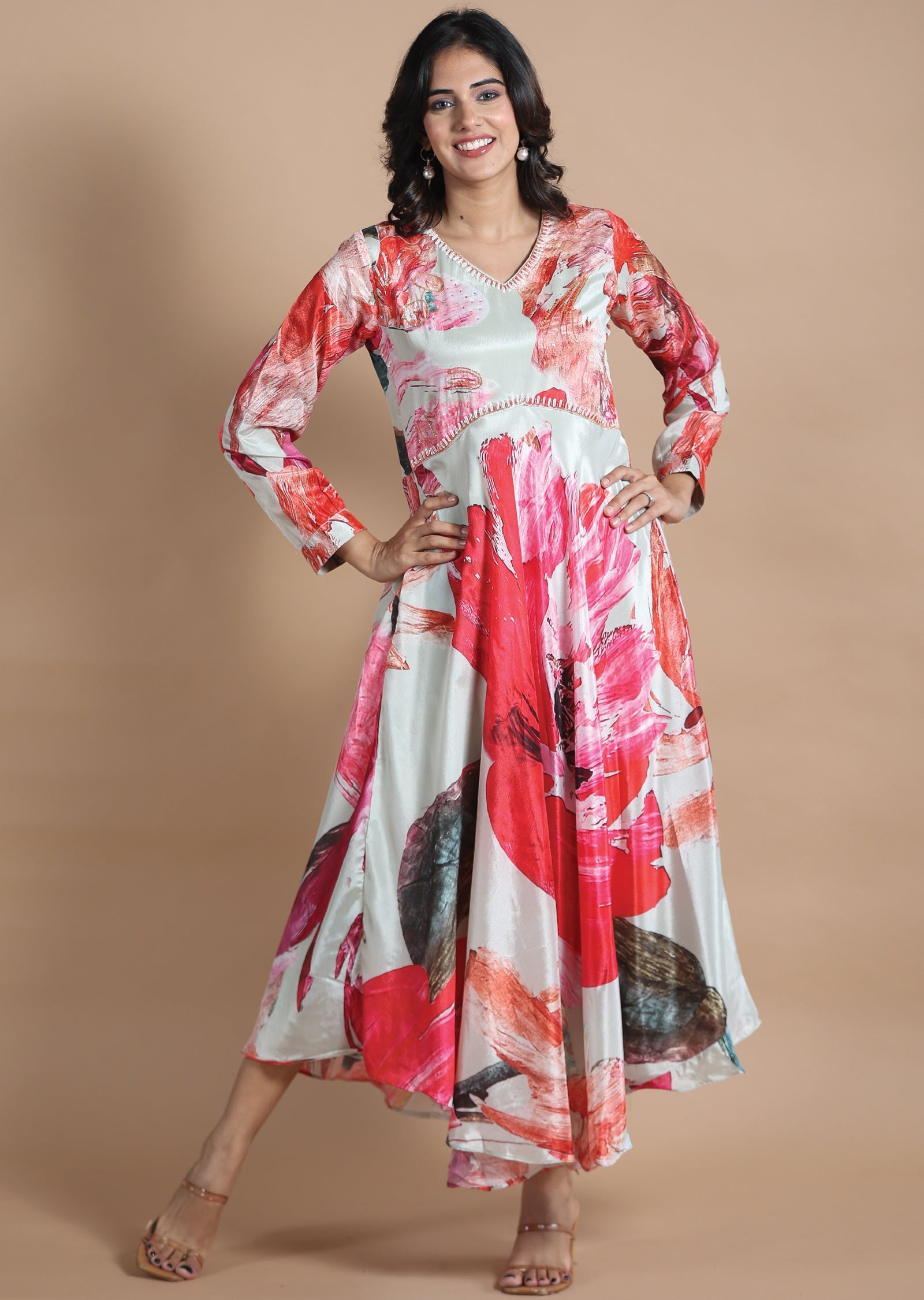 Fawn Chinnon Kurti Full Length