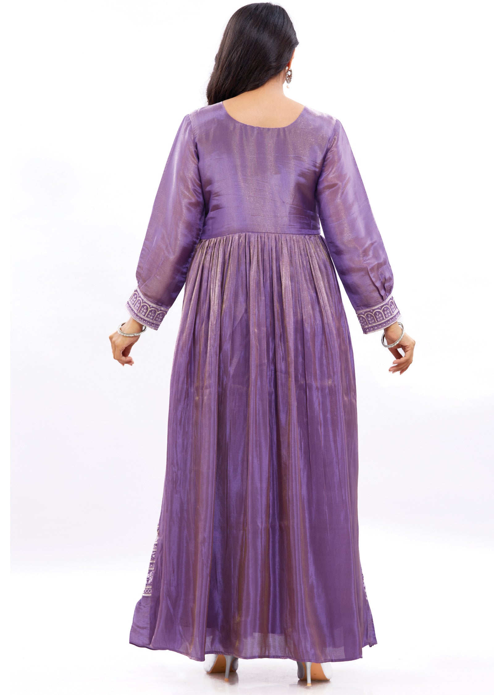 Purple Silk Kurti Full Length