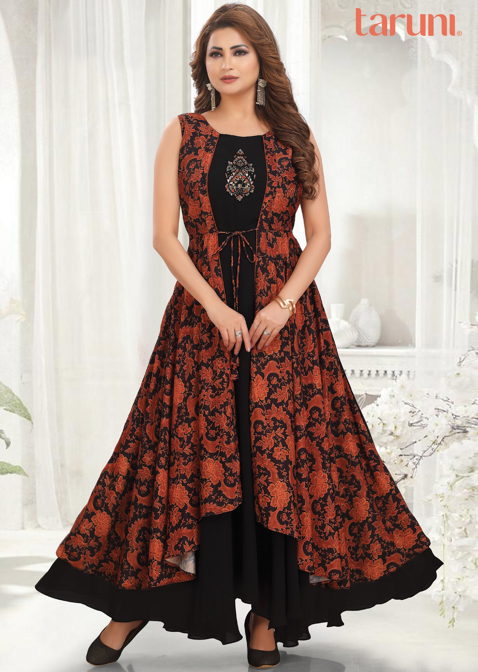 Black Georgette Kurti Full Length