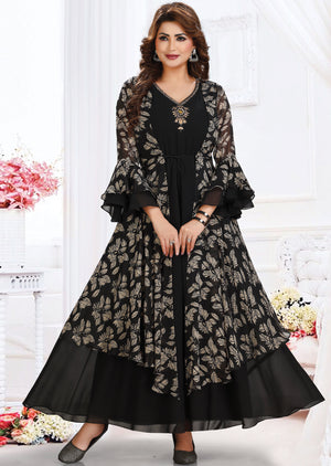 Black Georgette Kurti Full Length