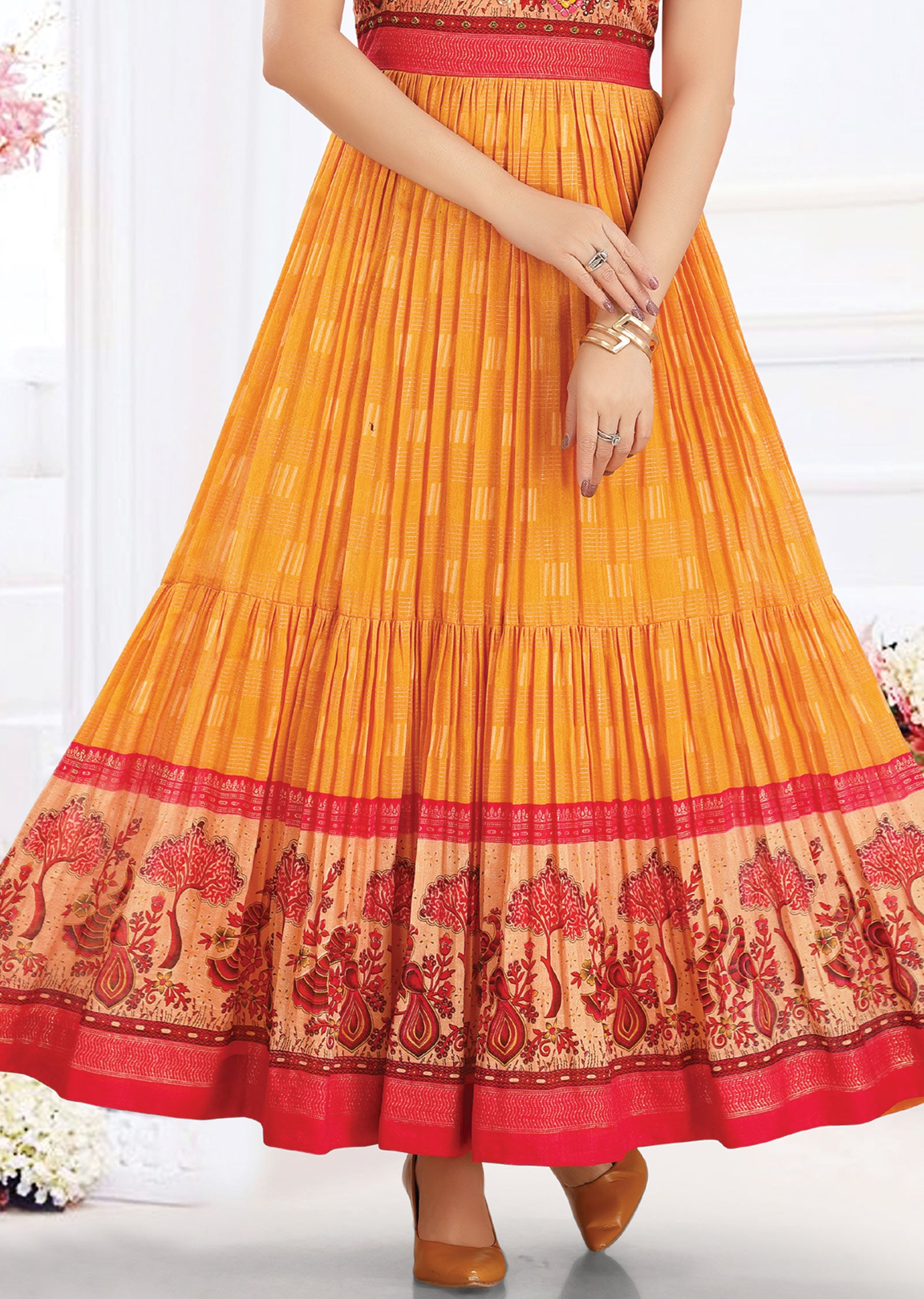 Mustard Silk Full Length