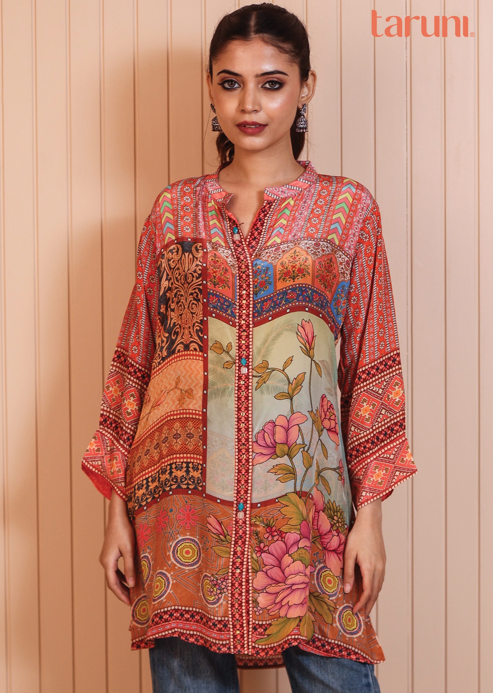 Multi Color Crepe Short Kurti