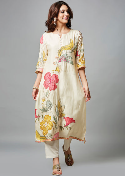 Cream Dola Silk Straight Cut