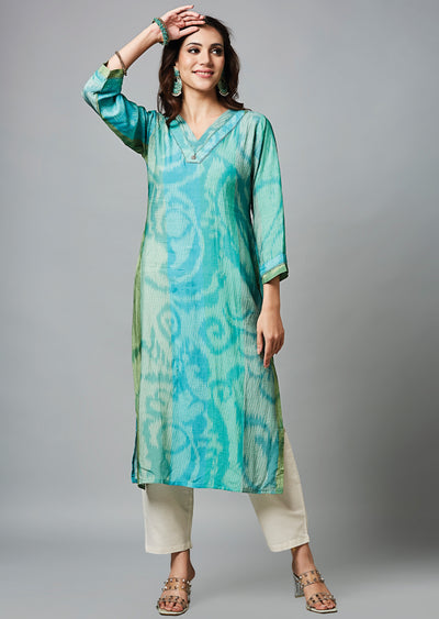 Multi Color Linen Silk Straight Cut