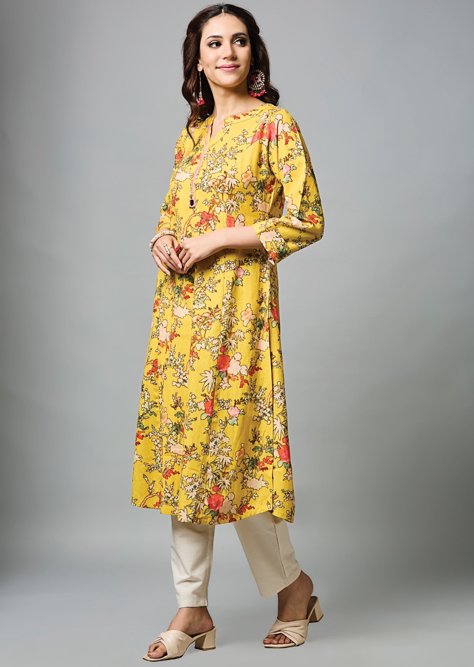Yellow Cotton Straight Cut