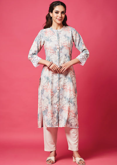 Multi Color Linen Cotton Straight Cut