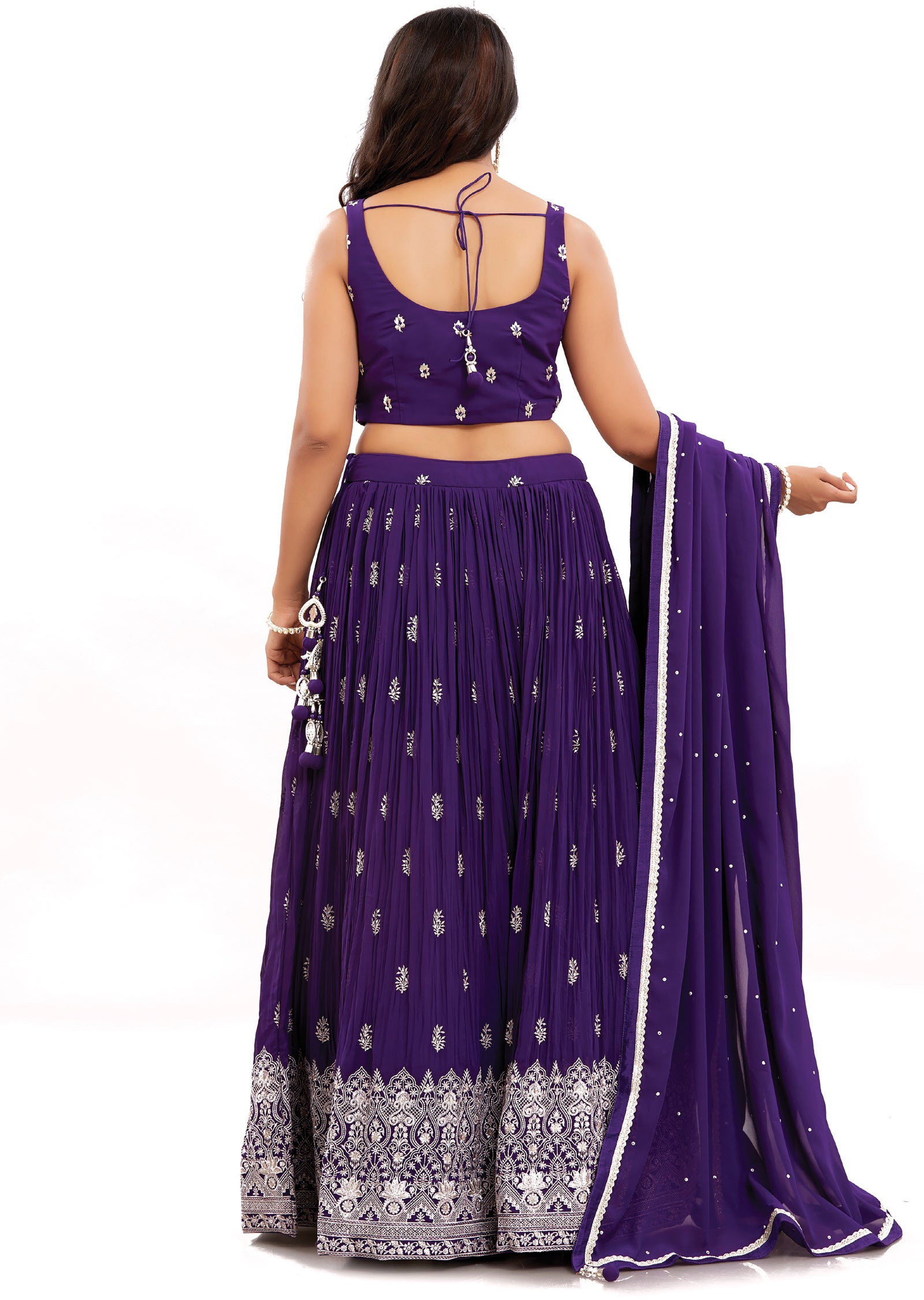 Purple Georgette Lehenga Set