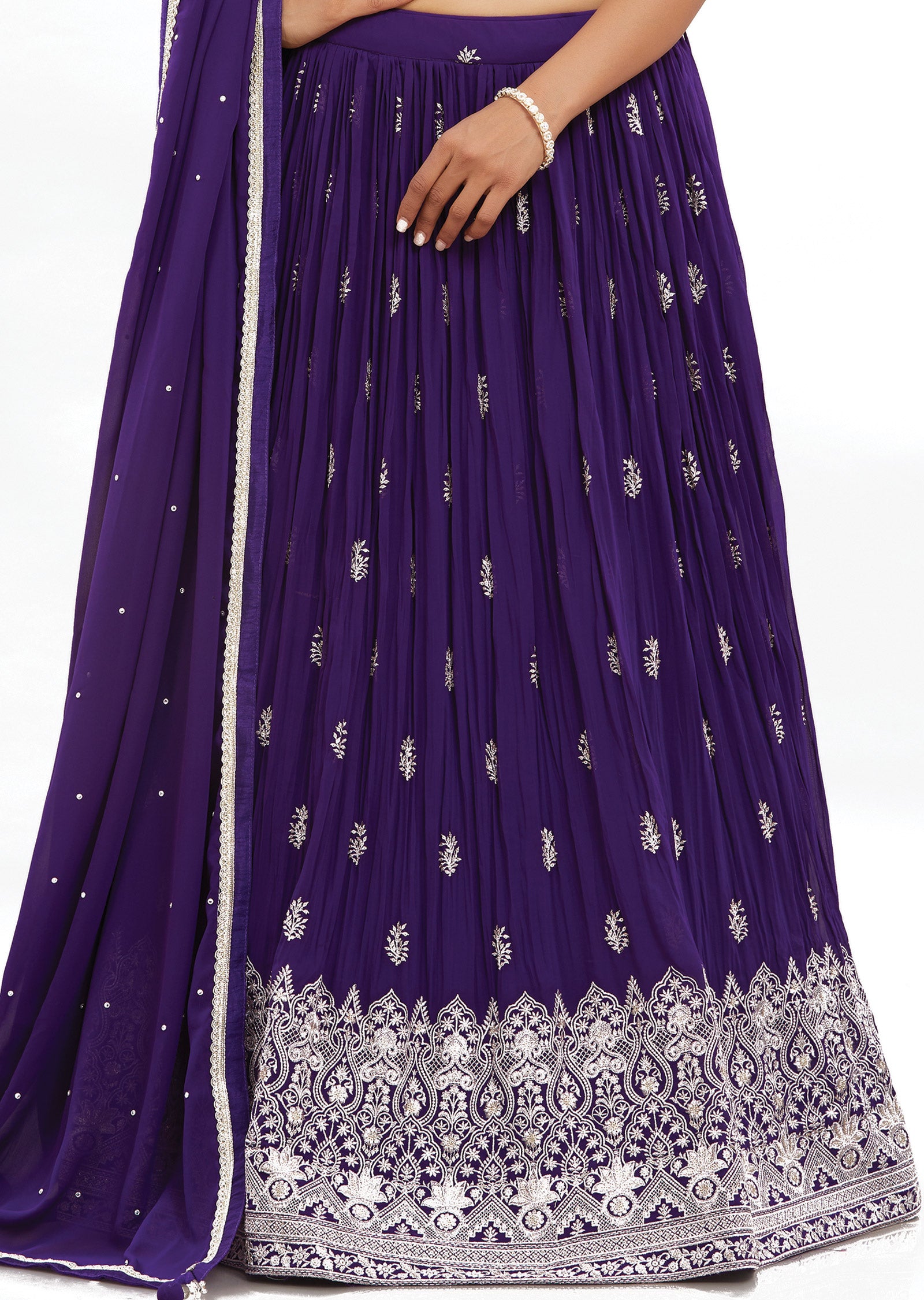 Purple Georgette Lehenga Set