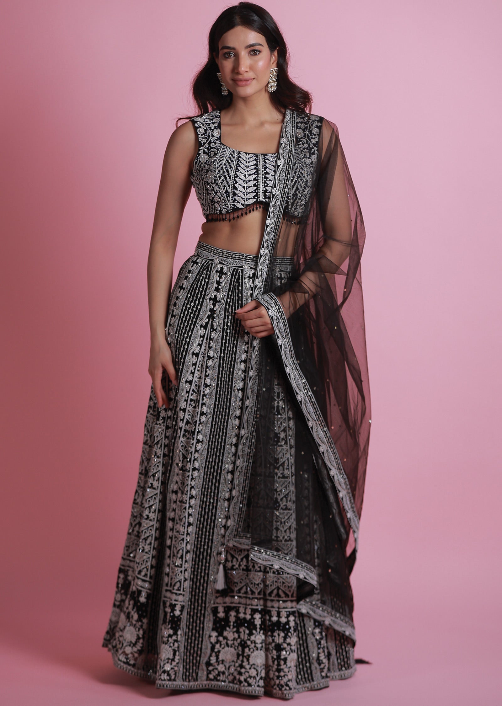 Black Georgette Lehenga Set