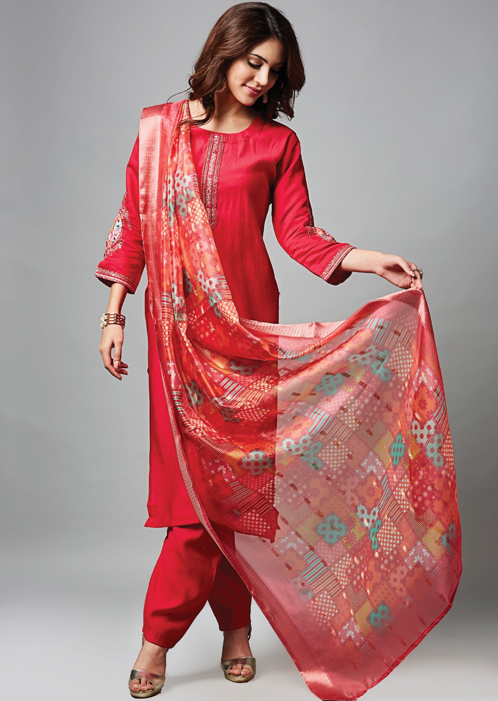 Rani Pink Soft Silk Straight Cut Suit