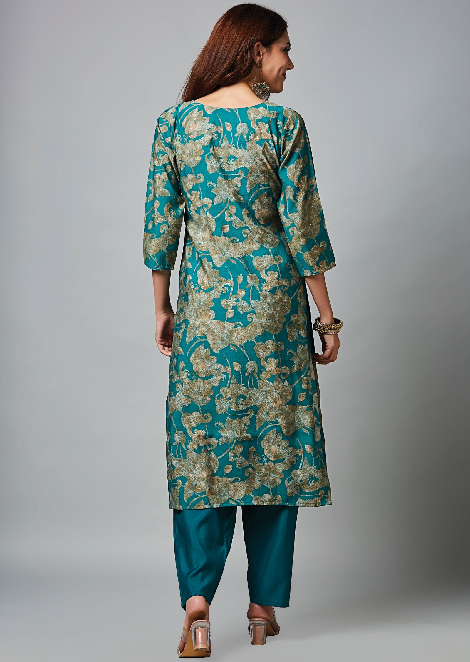 Rama Green Muslin Straight Cut Suit