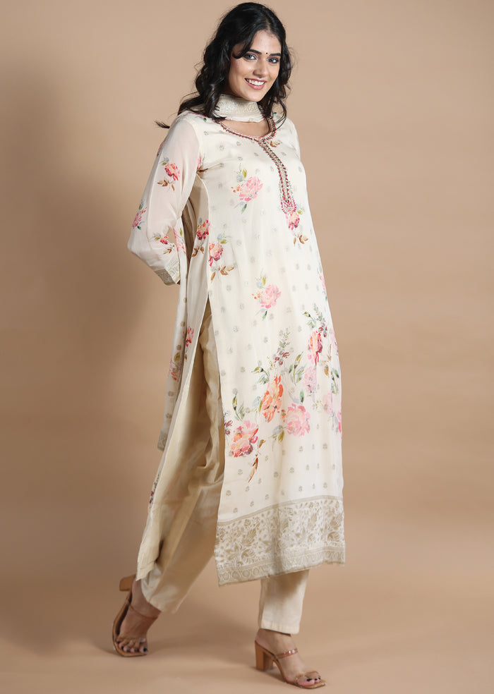 Ny 435 Elegant Cotton Banaras Kurti with 3/4th sleeves and scallop detailings main image 0