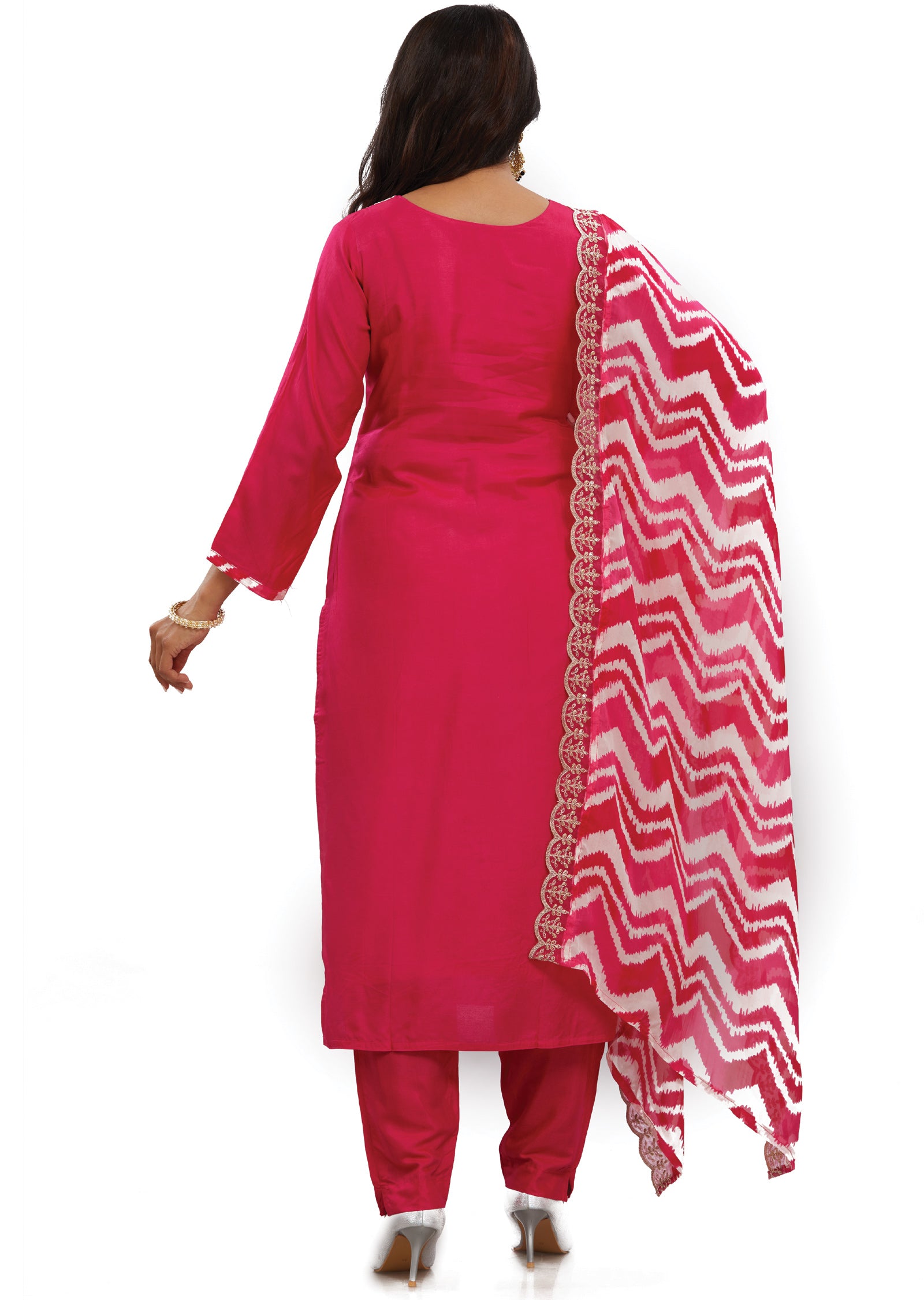 Rani Pink Muslin Straight Cut Suits