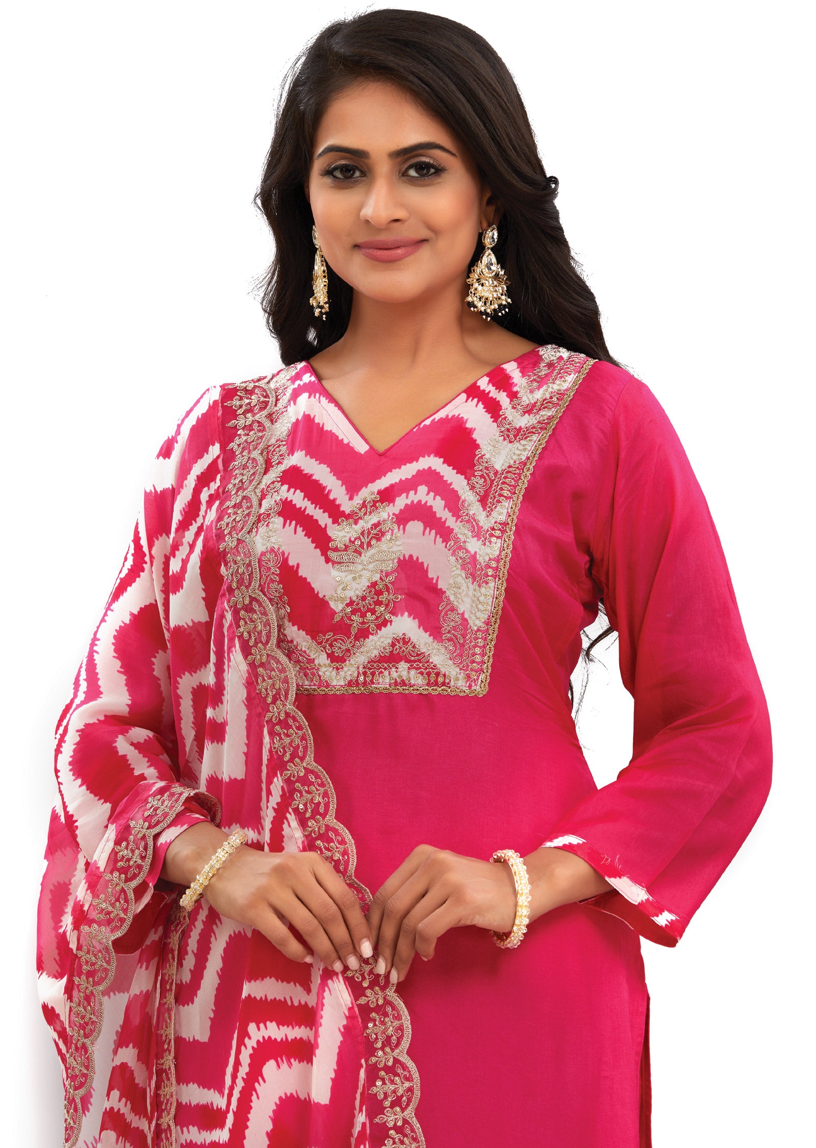 Rani Pink Muslin Straight Cut Suits