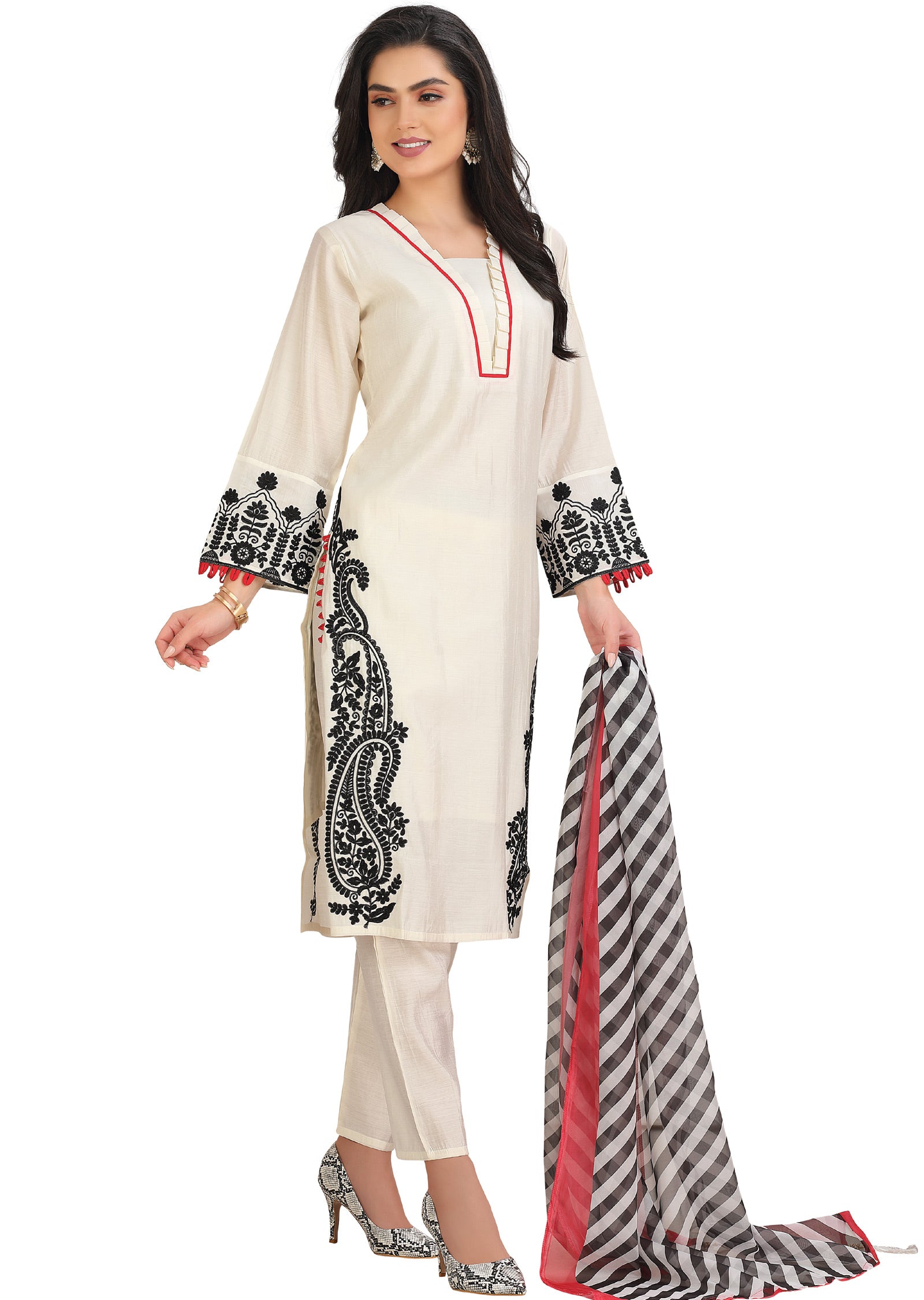 Cream Soft Silk Straight Cut Suit