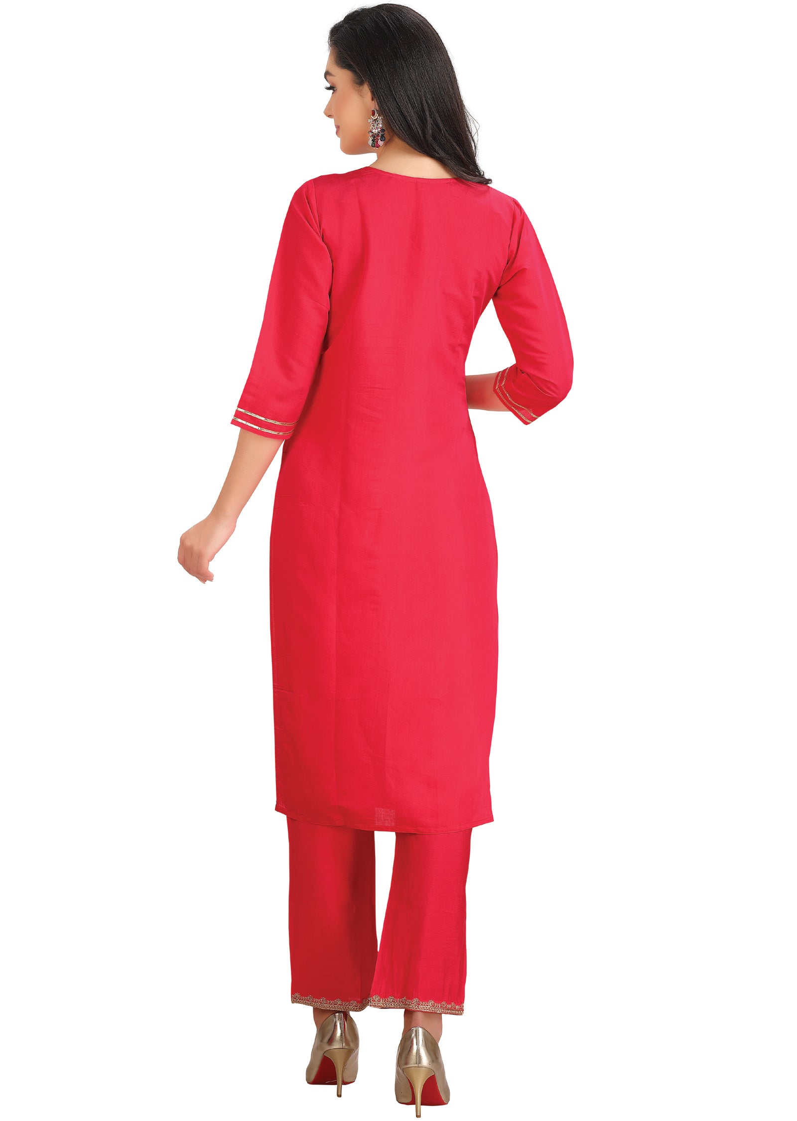 Rani Pink Soft Silk Straight Cut Suit