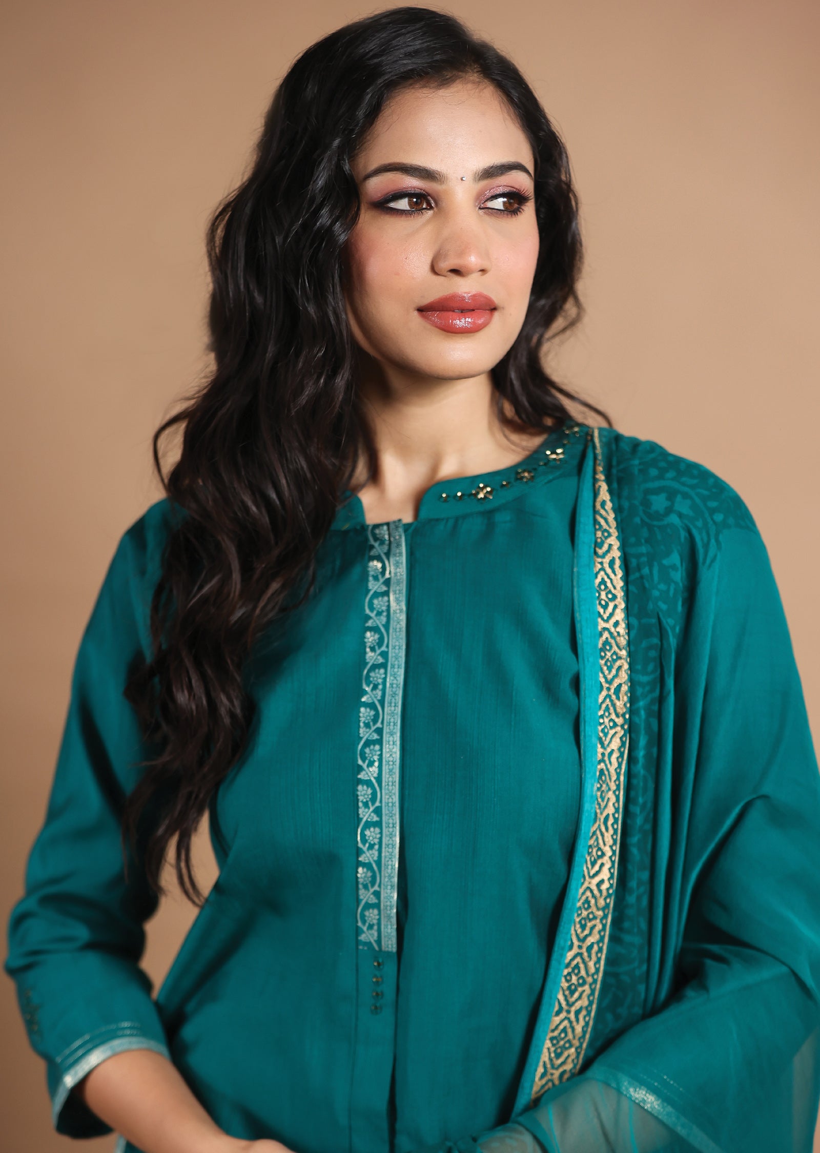 Green Soft Silk Straight Cut Suit