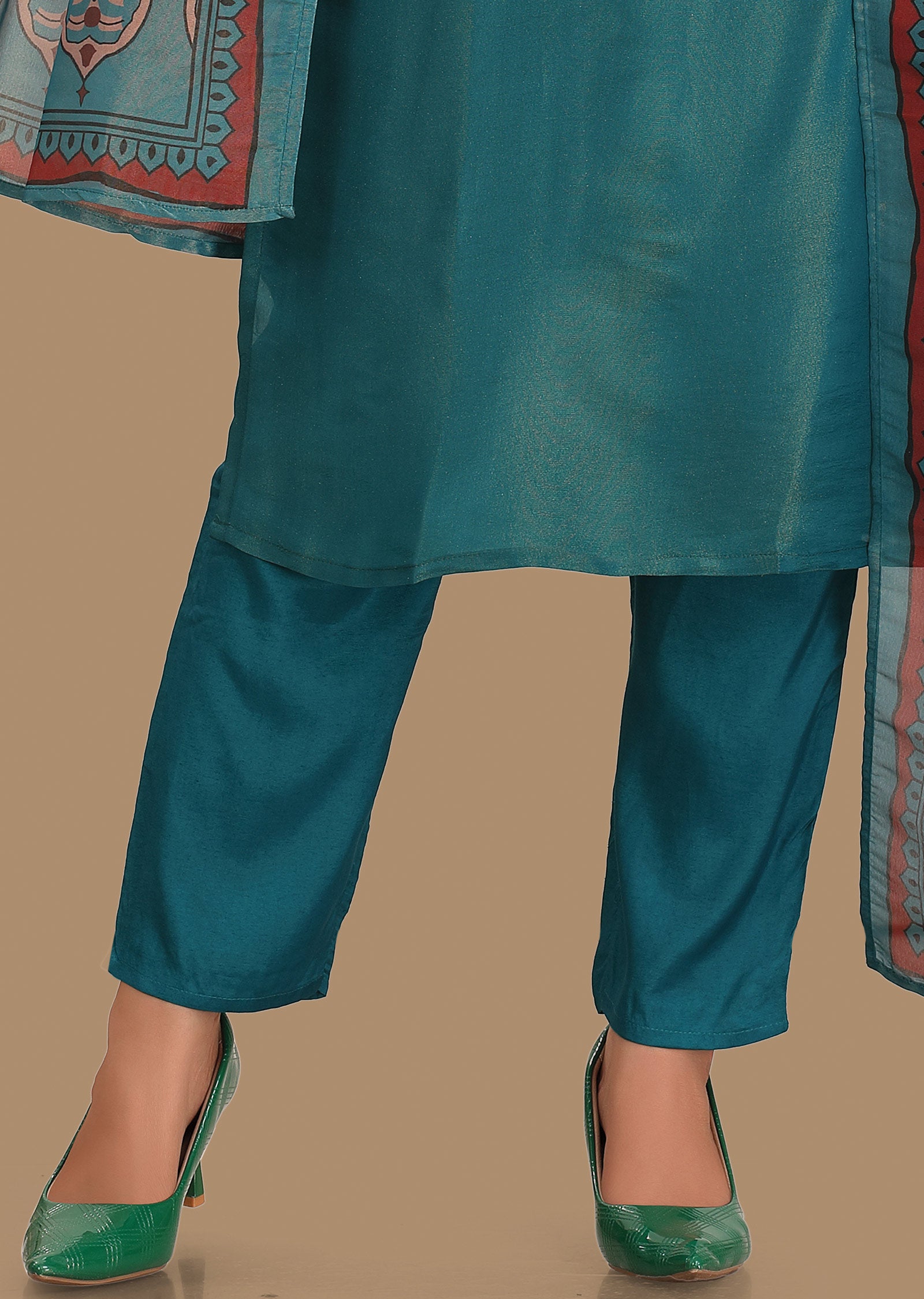 Rama Blue Tissue Silk Straight Cut Suit