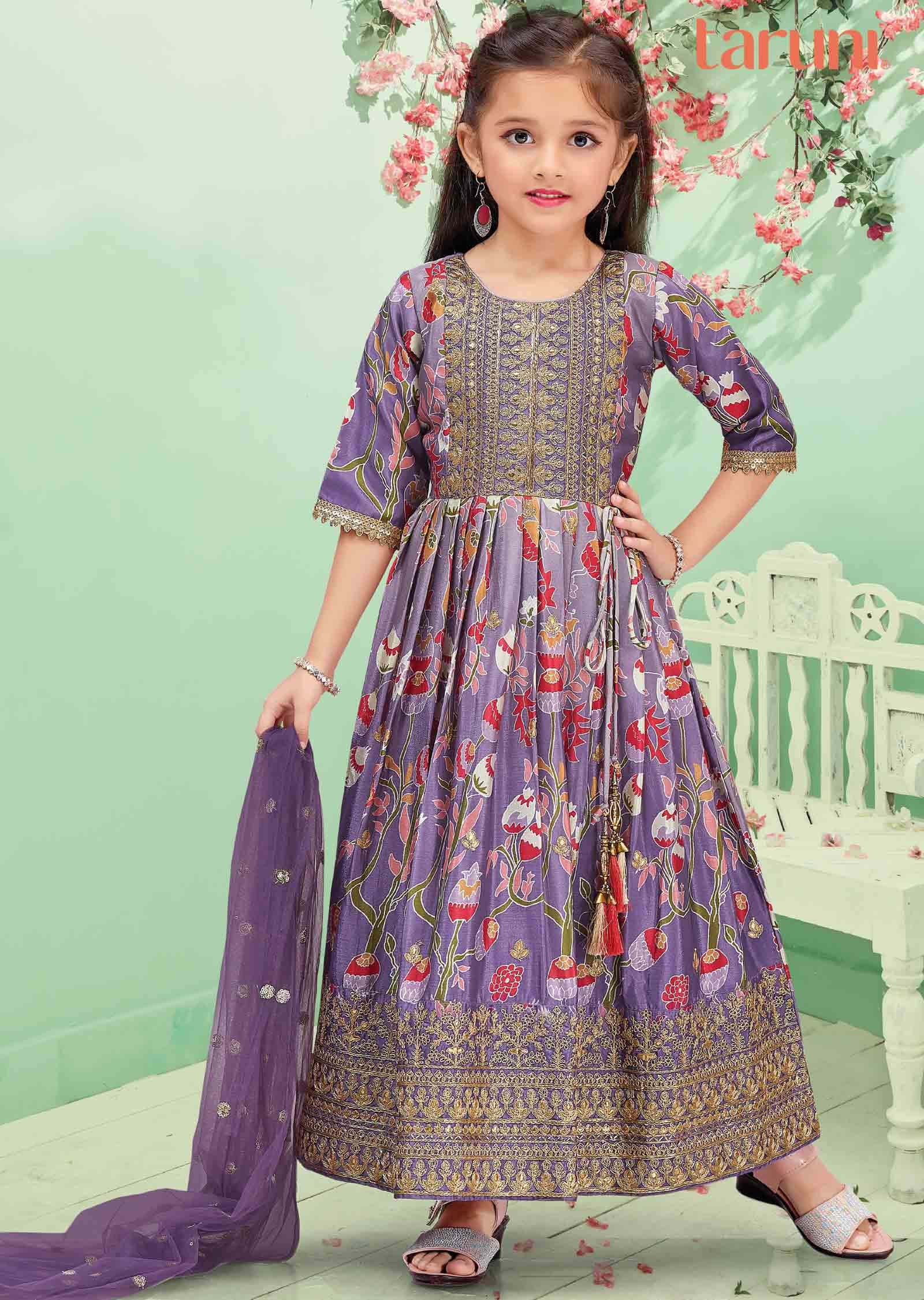 Purple Chinnon Anarkali