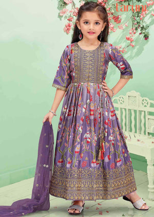 Lavender Chinnon Sequins Anarkali