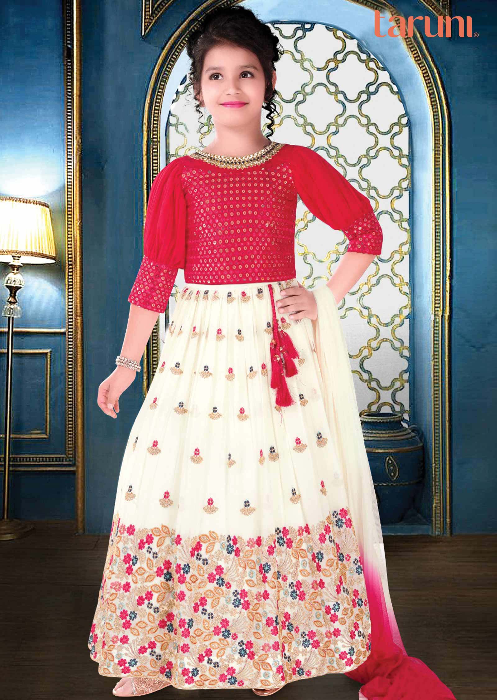 Pink Georgette Kids Lehenga